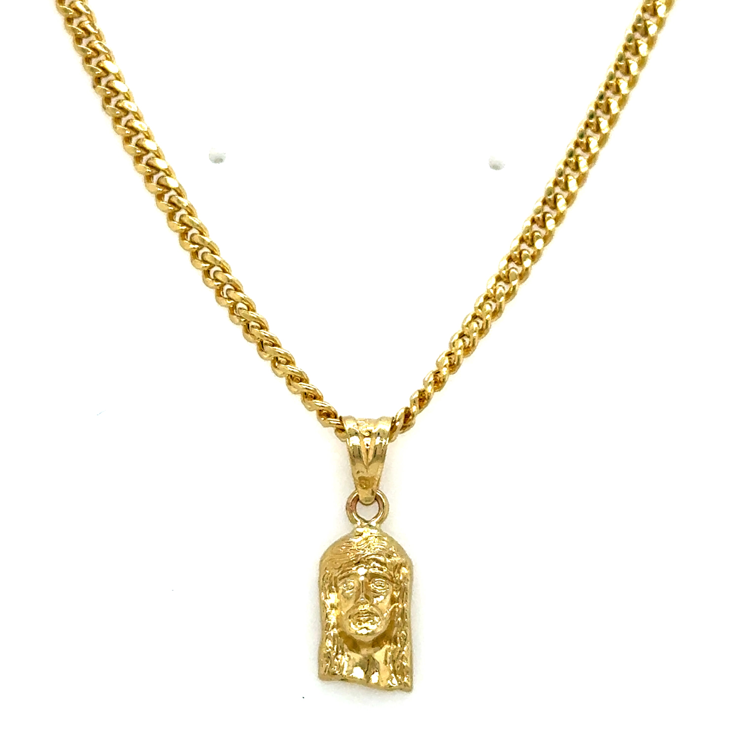 10k Gold Set - 3mm Cuban Chain + Jesus Pendant