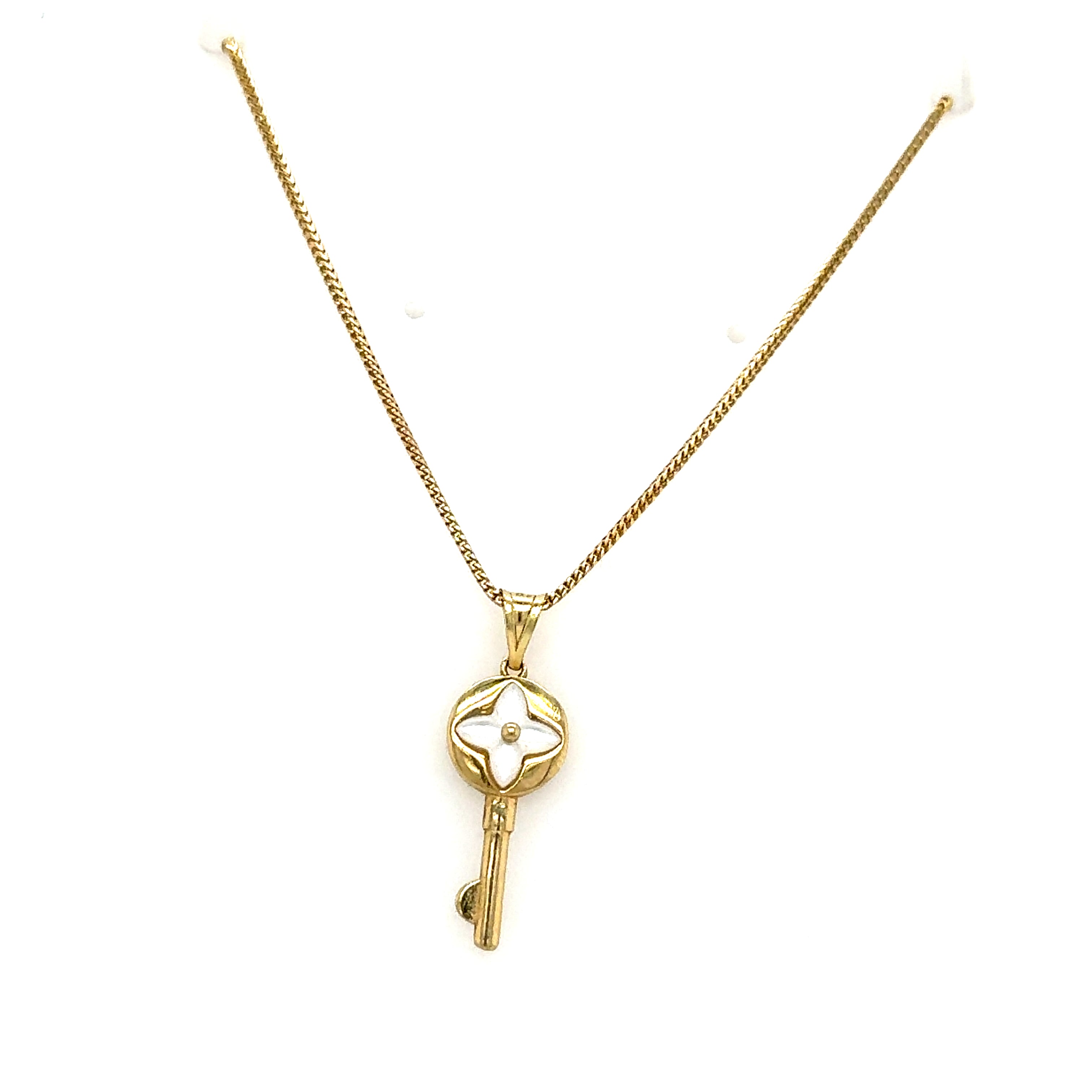 Gold Set - Key Pendant + Solid Franco Chain