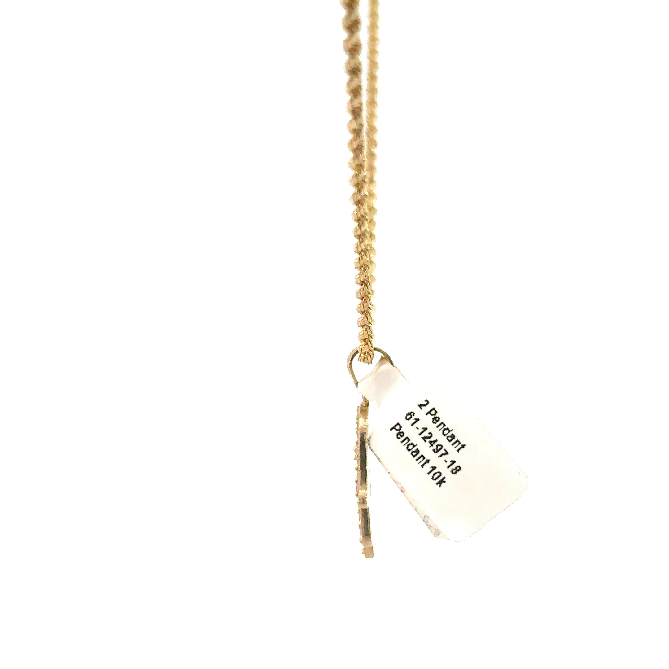 10k Gold Set - 2mm Rope Chain + Pendant