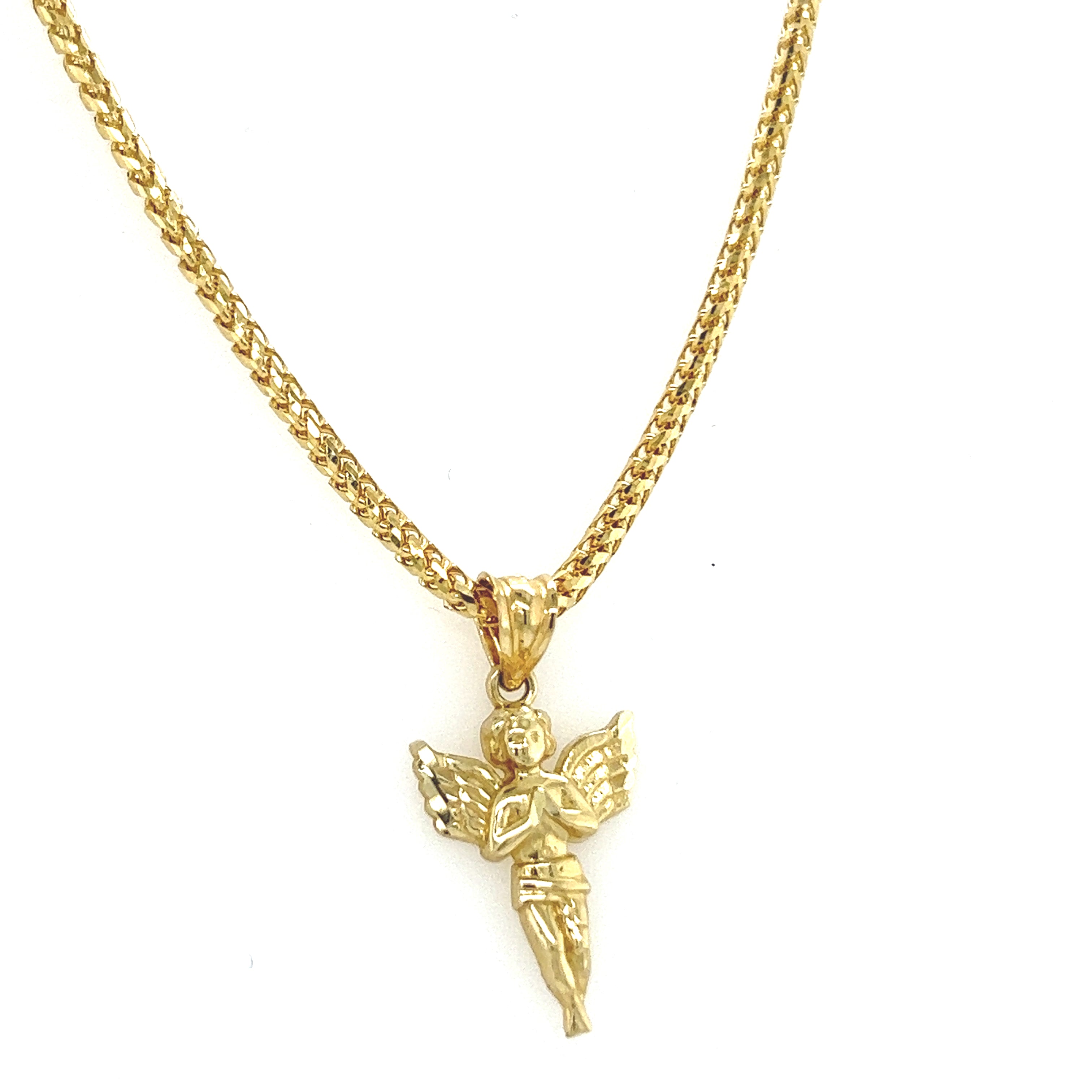 10k Gold Set - 2mm Solid Franco Chain + Pendant