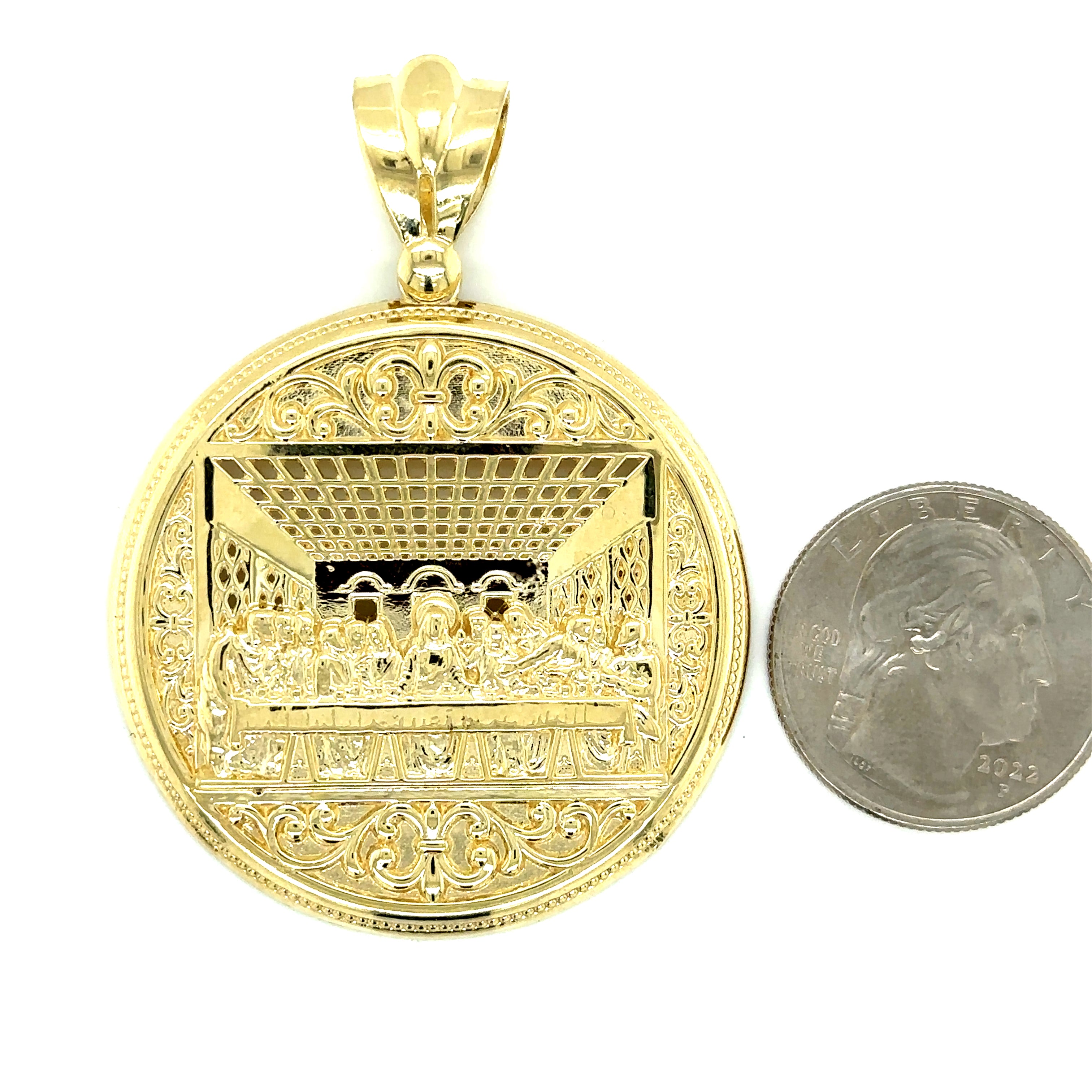 10k Gold -Large Santa Cena Pendant