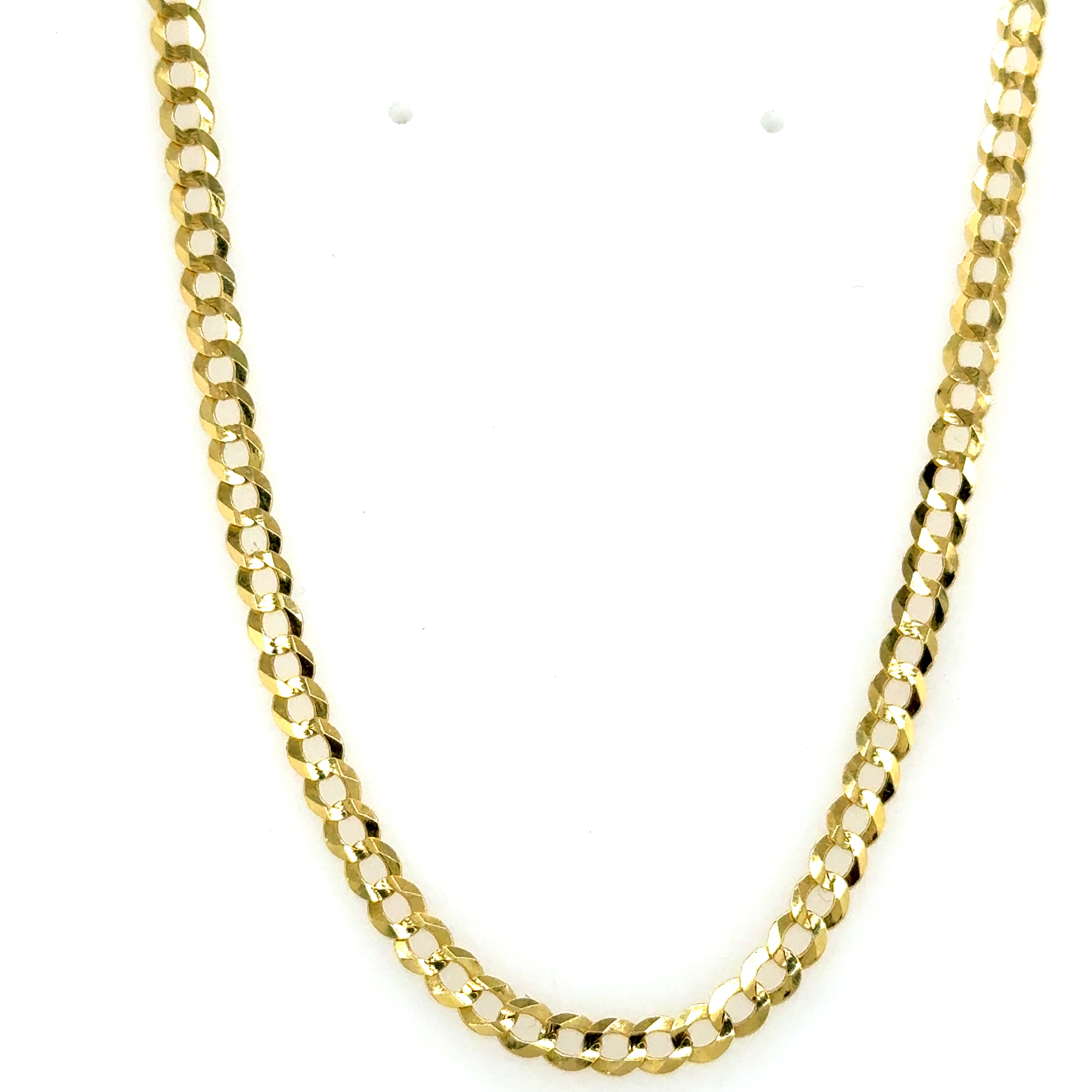 10k Solid Gold - 3.7mm Curb link Cuban Chain