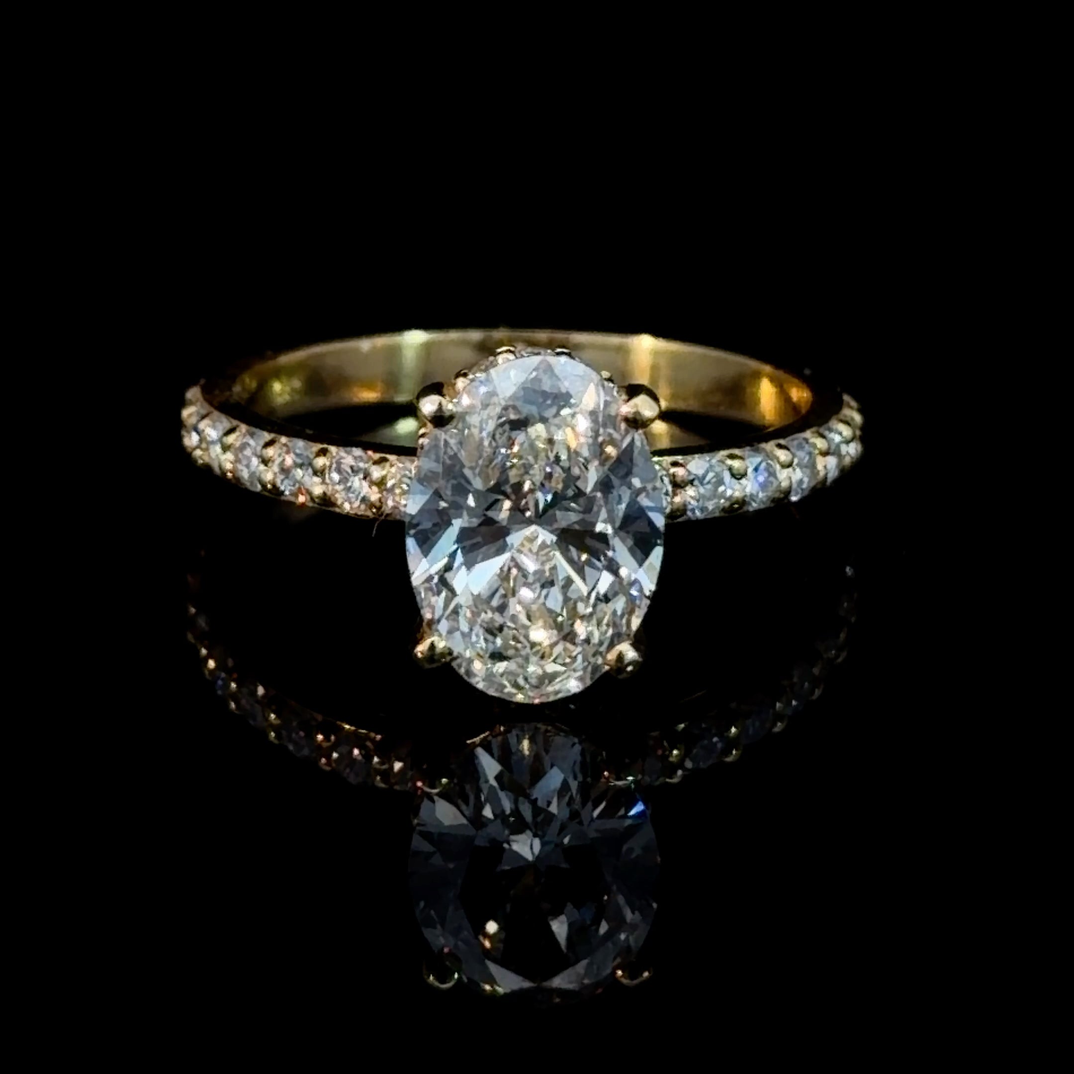 2.04ct Oval Brilliant Lab Diamond Pavé Ring