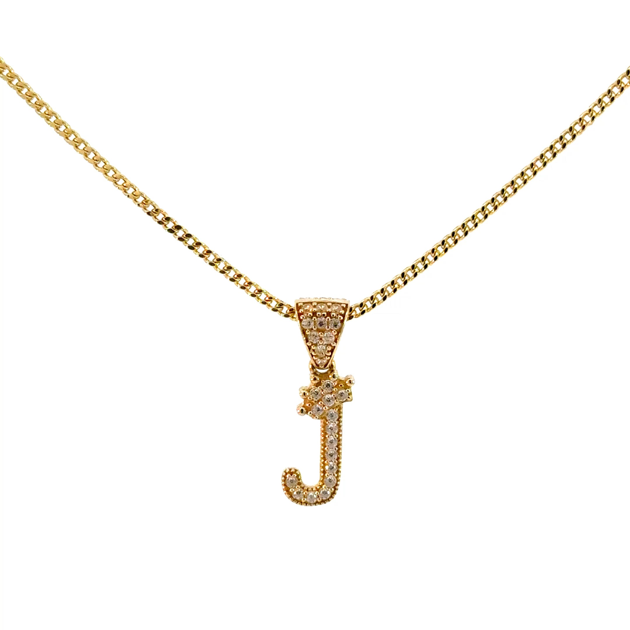 10k Gold Set - 1.8mm Franco Chain + Initial pendant