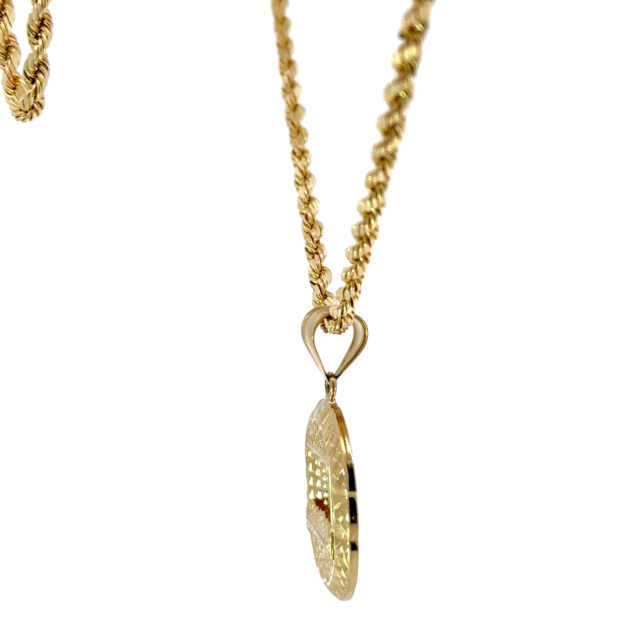 10k Gold Set - 3mm Rope Chain + Pendant