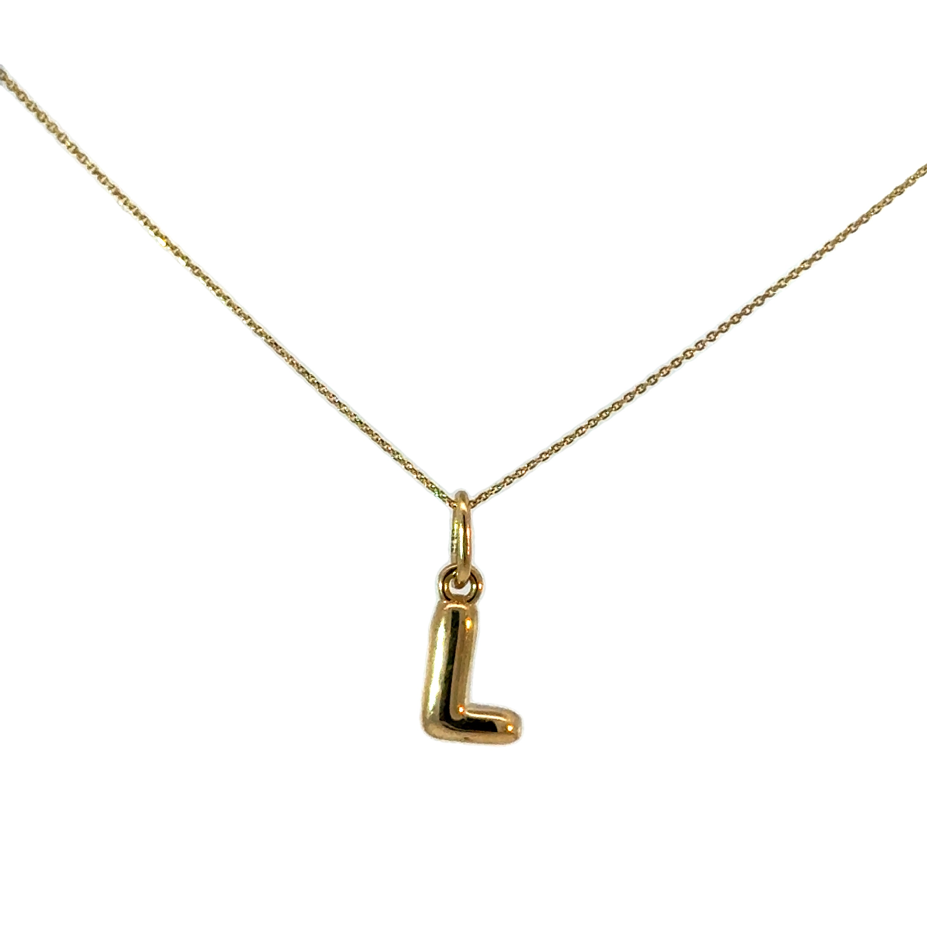 14k Gold - Bubble Initial Necklace