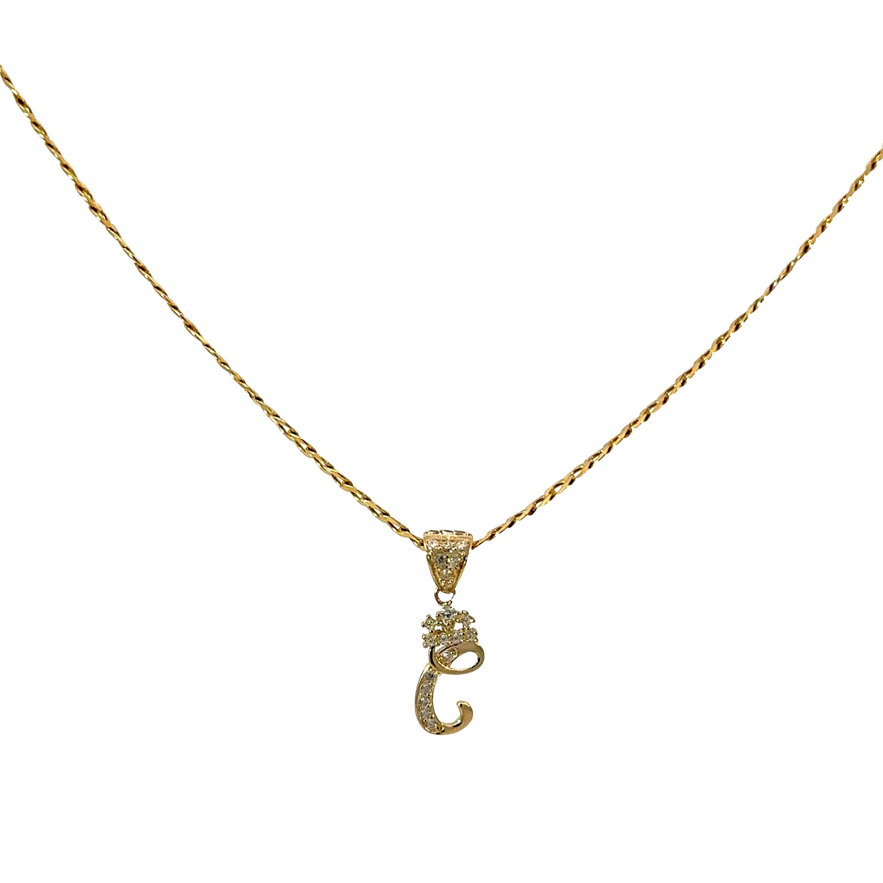 10k Gold Set - 3mm Solid Flat Cuban Chain + Initial