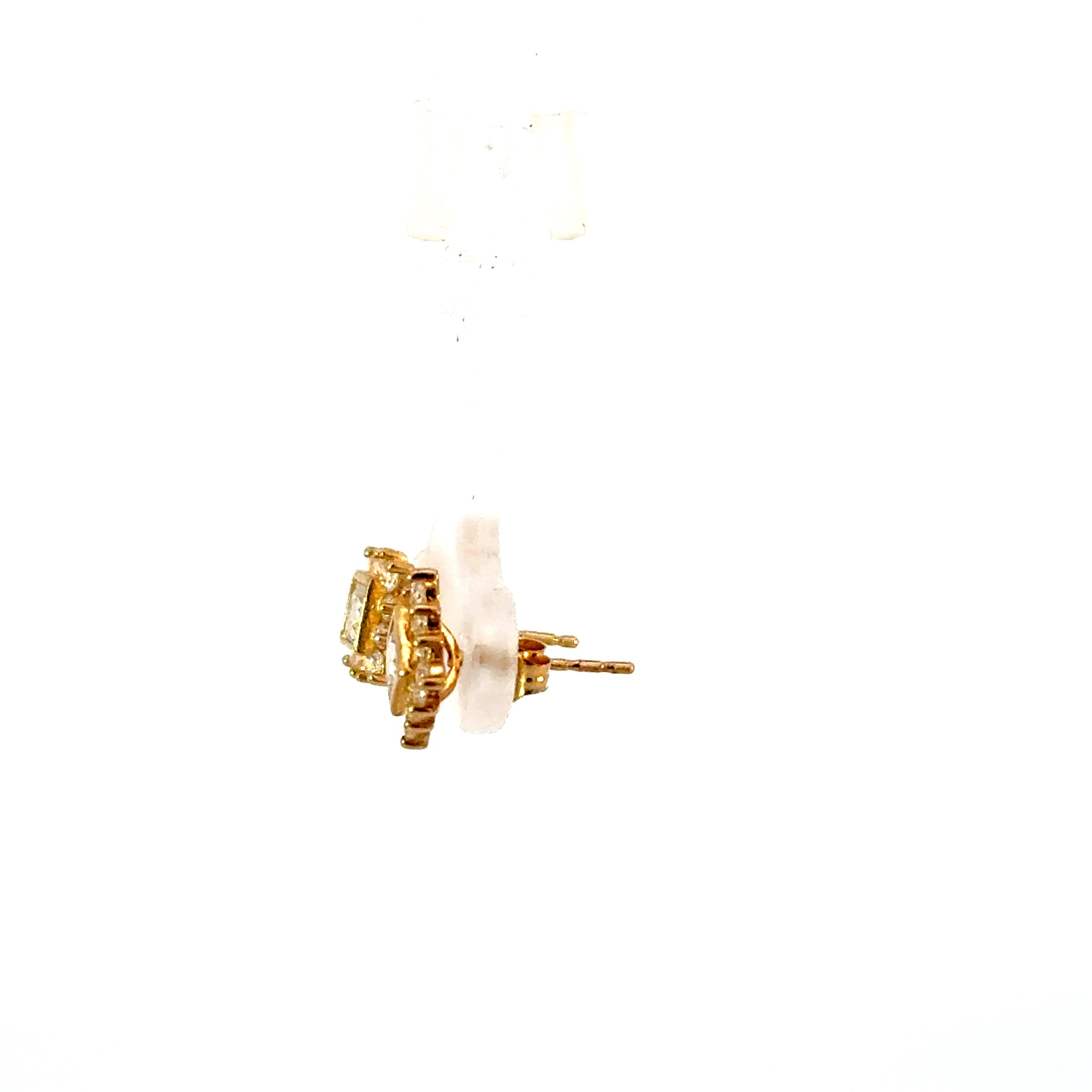 14k Gold - Cz Square Studs