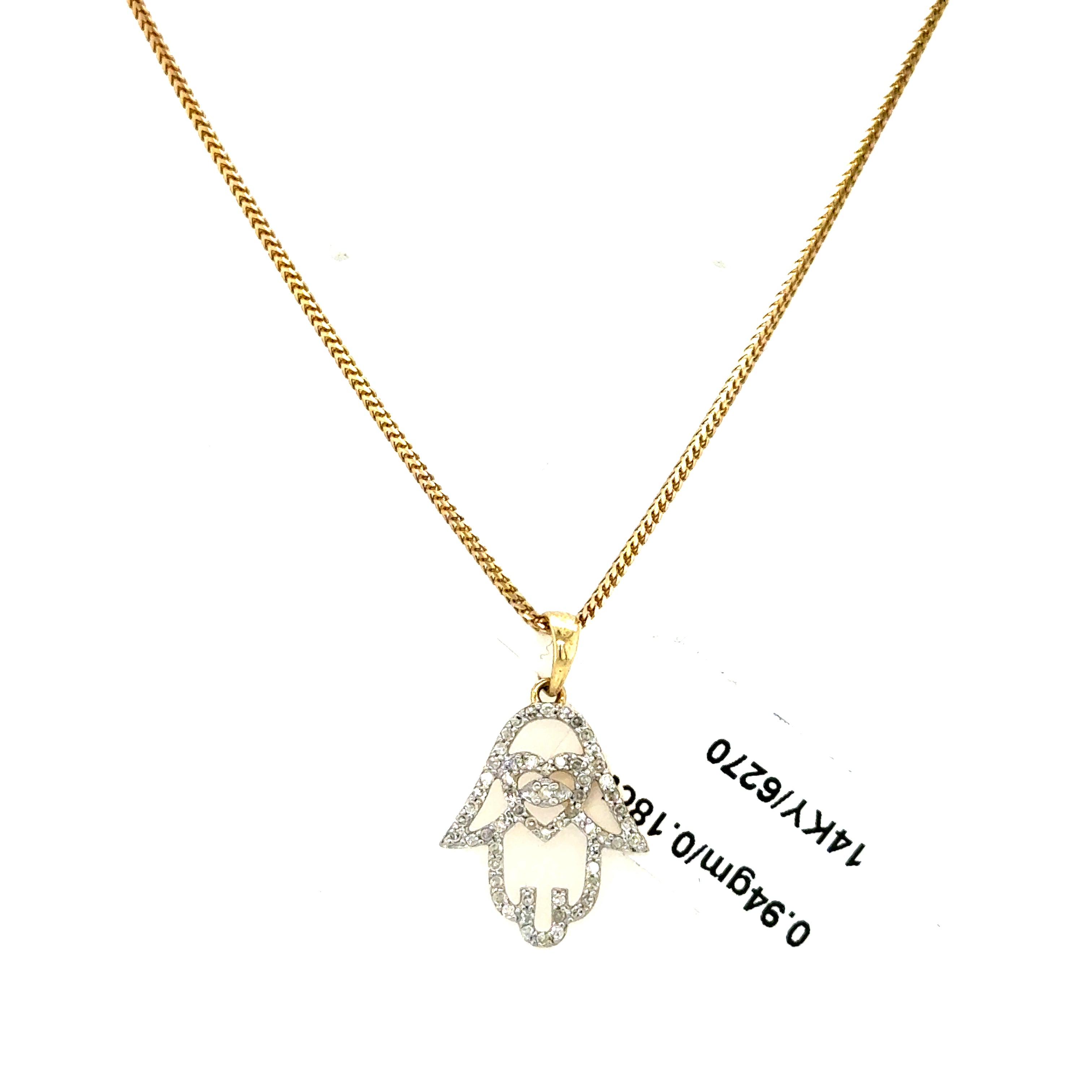 Gold Set - 1mm Solid Franco Chain + Diamond Pendant