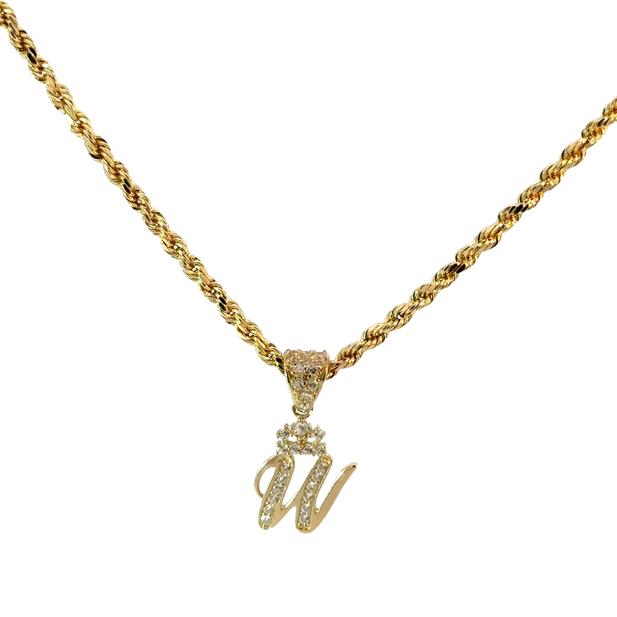 10k Gold Set - 2.3mm Rope Chain + Initial