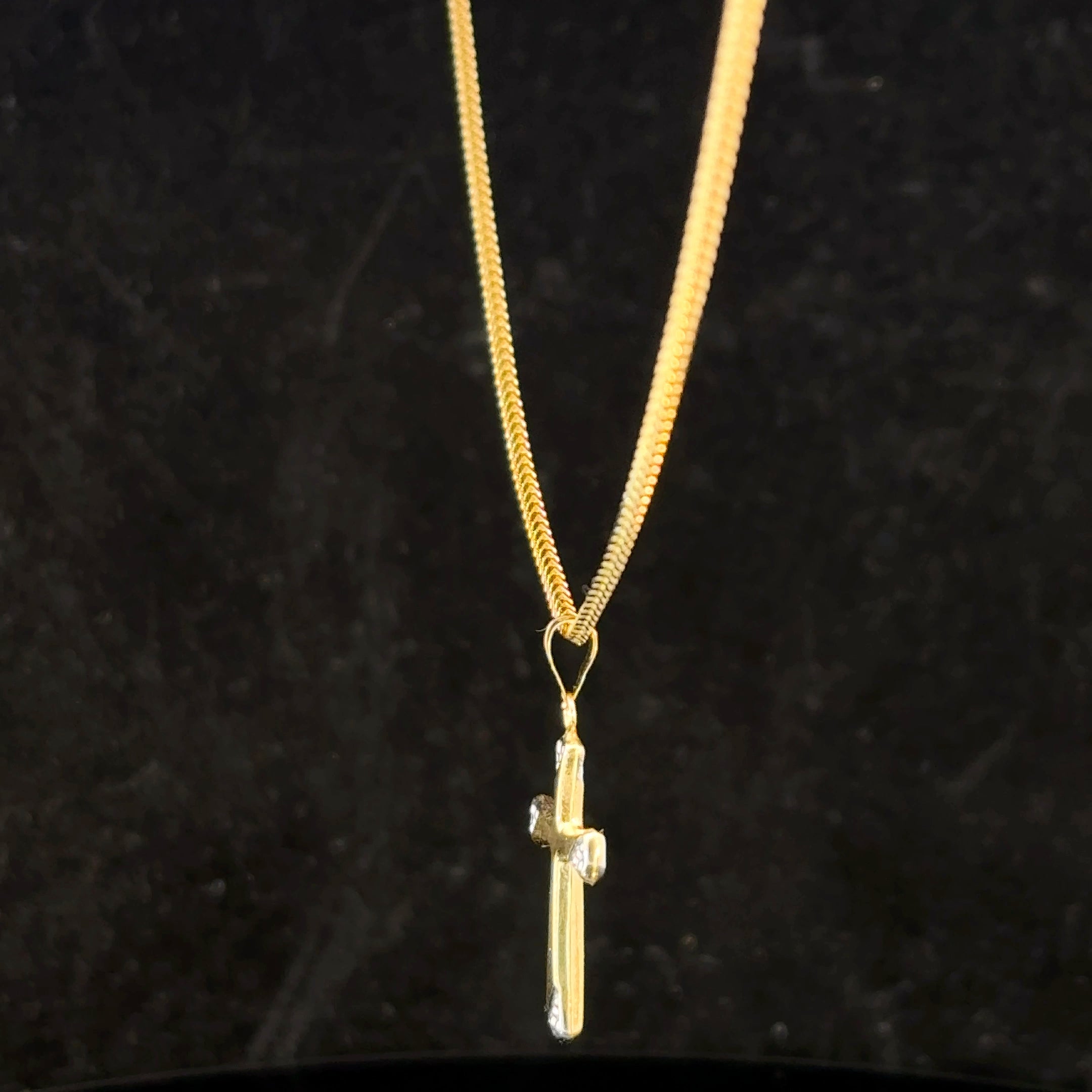 14k Gold Set - 1.3mm Solid Franco Chain + Pendant