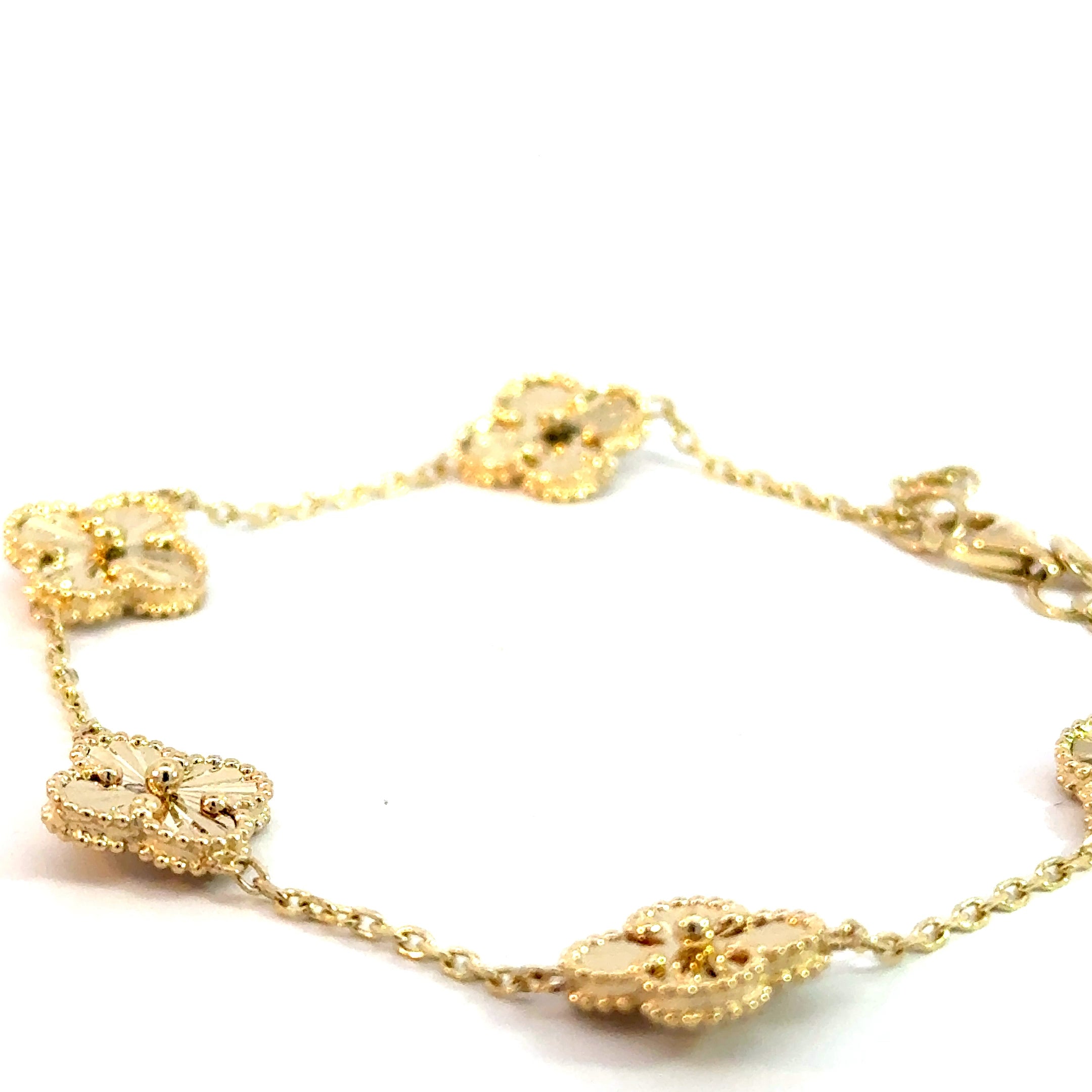 14k Gold - Small Gold Clover Bracelet