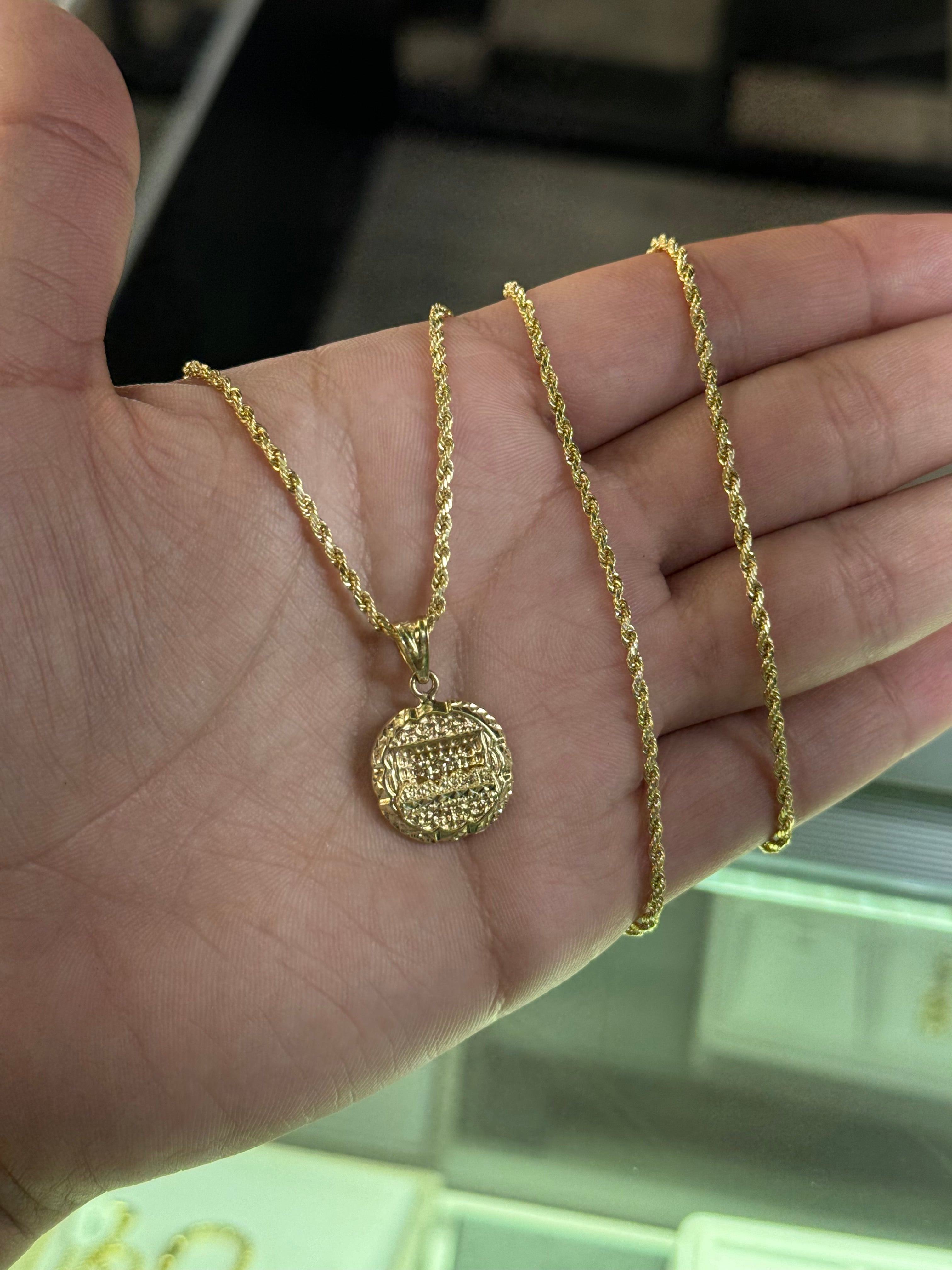 10k Gold Set - Santa Cena + Rope Chain