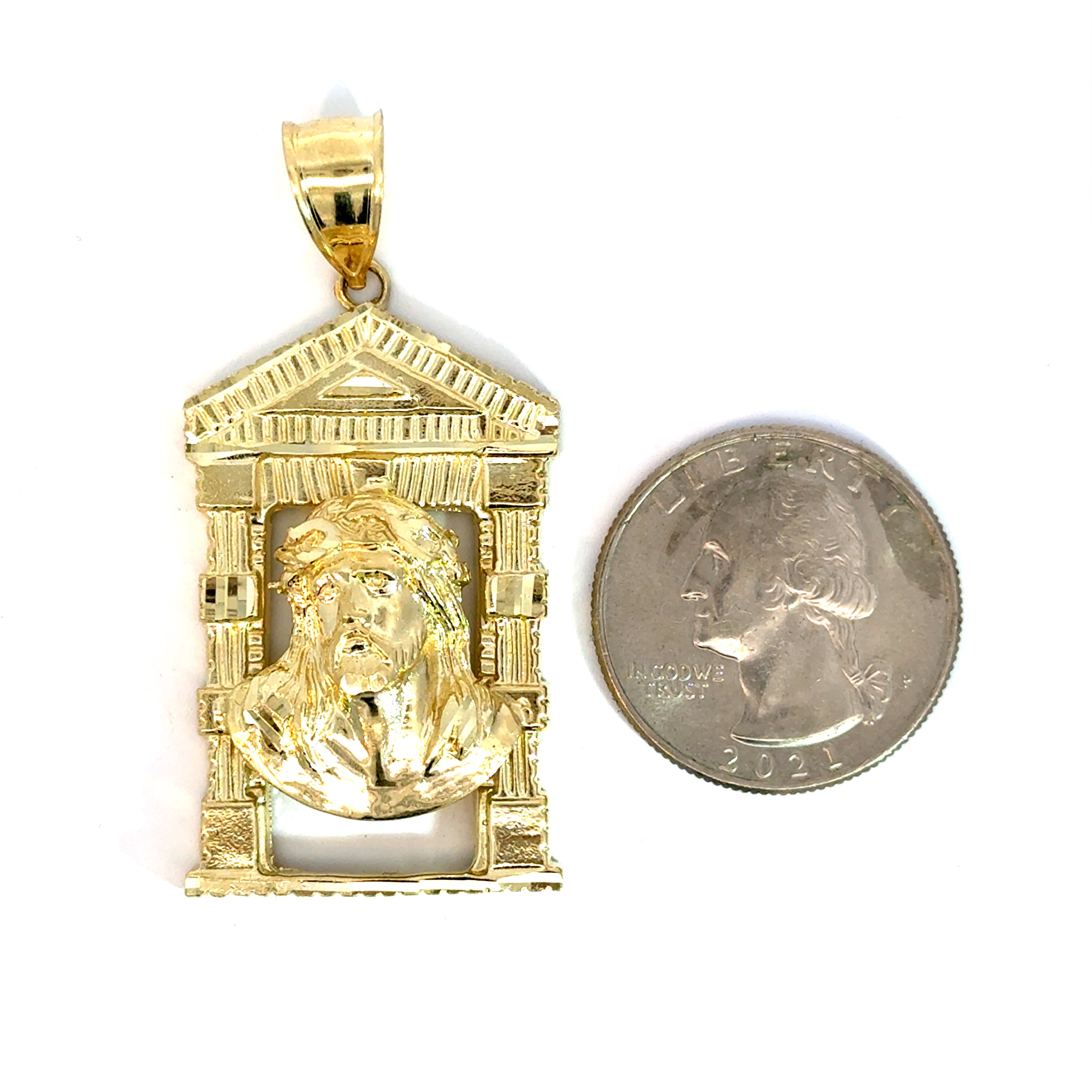 10k Gold - Jesus Face Pendant