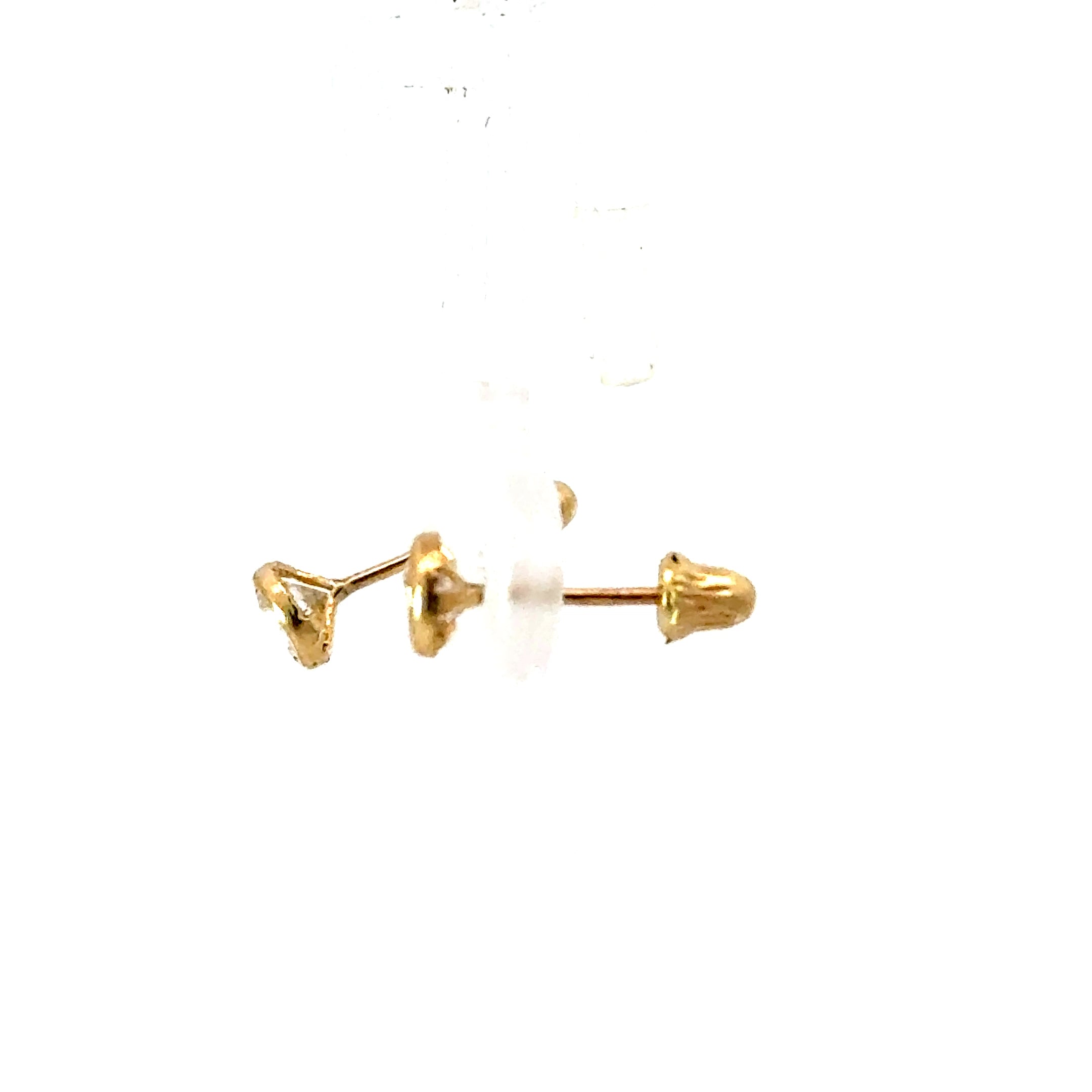 14k Gold - Cz Bezel Studs