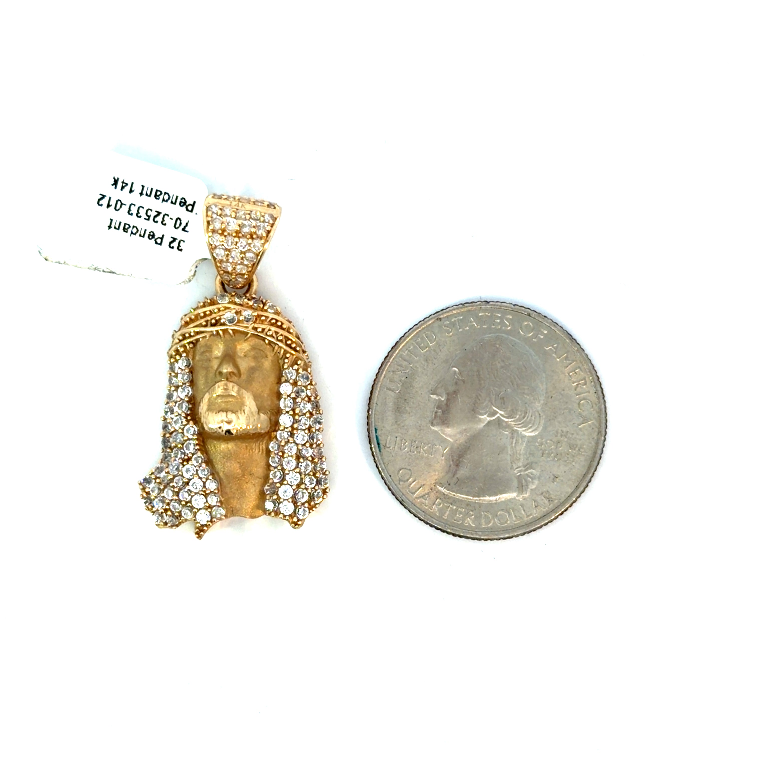 14k Gold Jesus Pendant