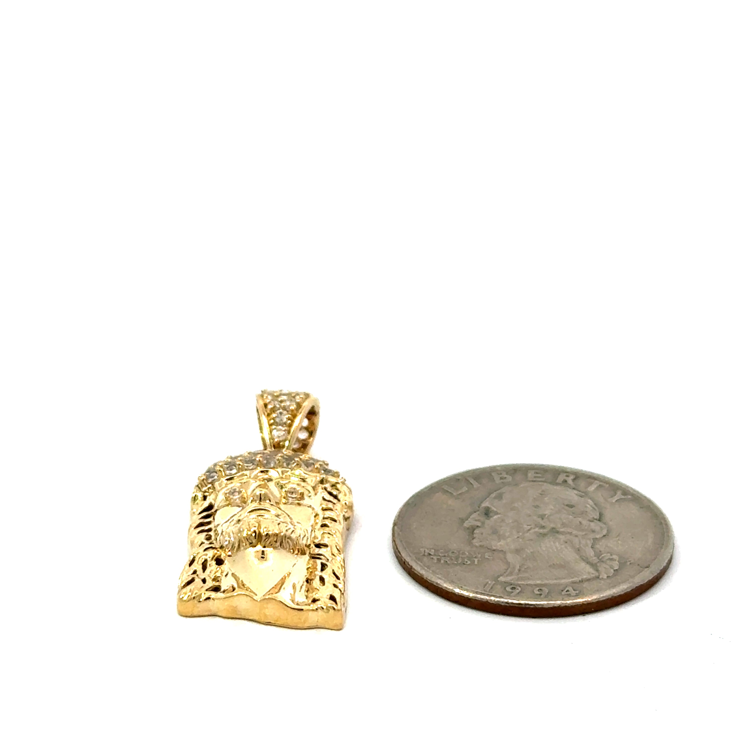 10k Gold - Jesus Face Pendant