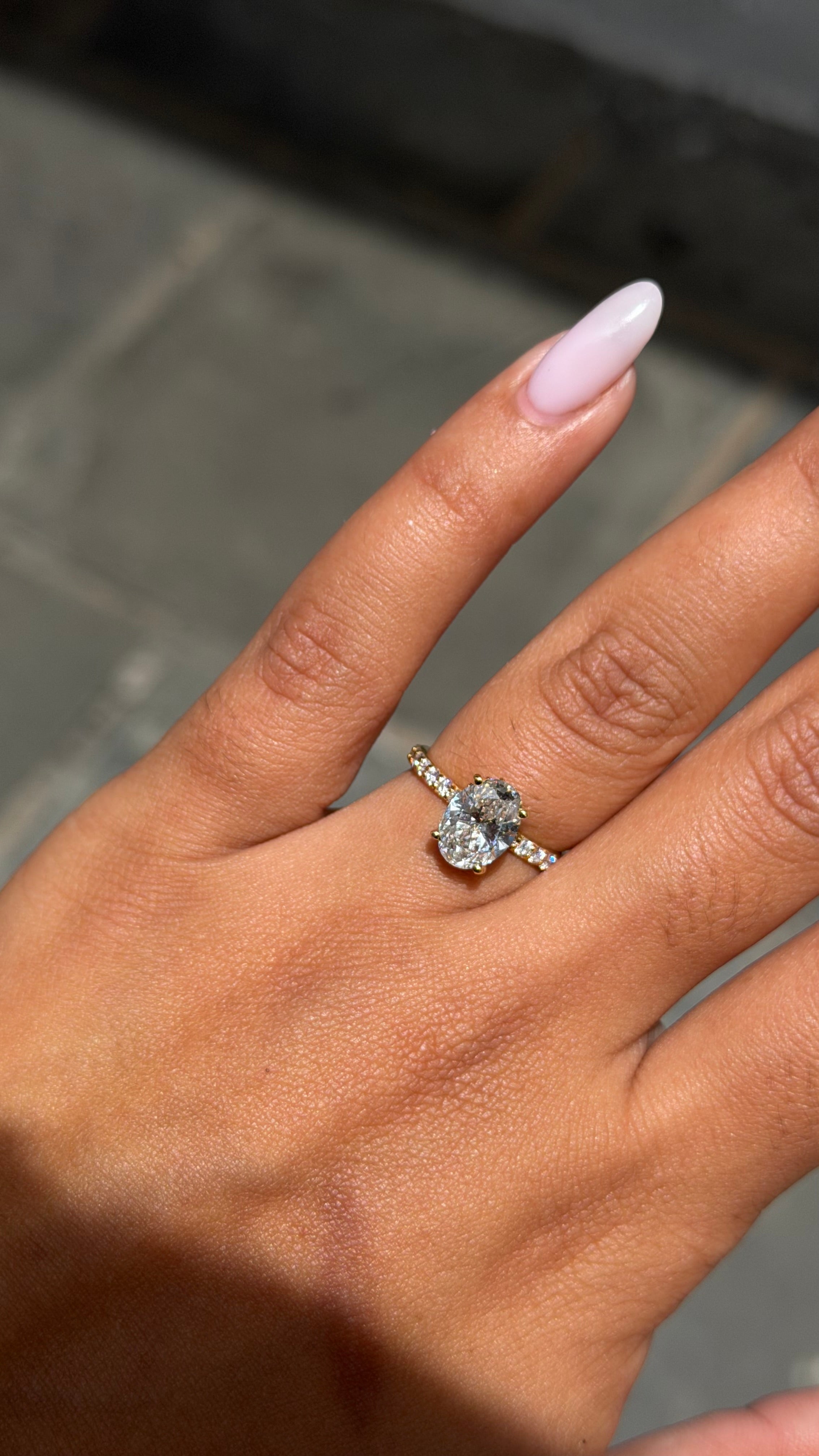 2.04ct Oval Brilliant Lab Diamond Pavé Ring
