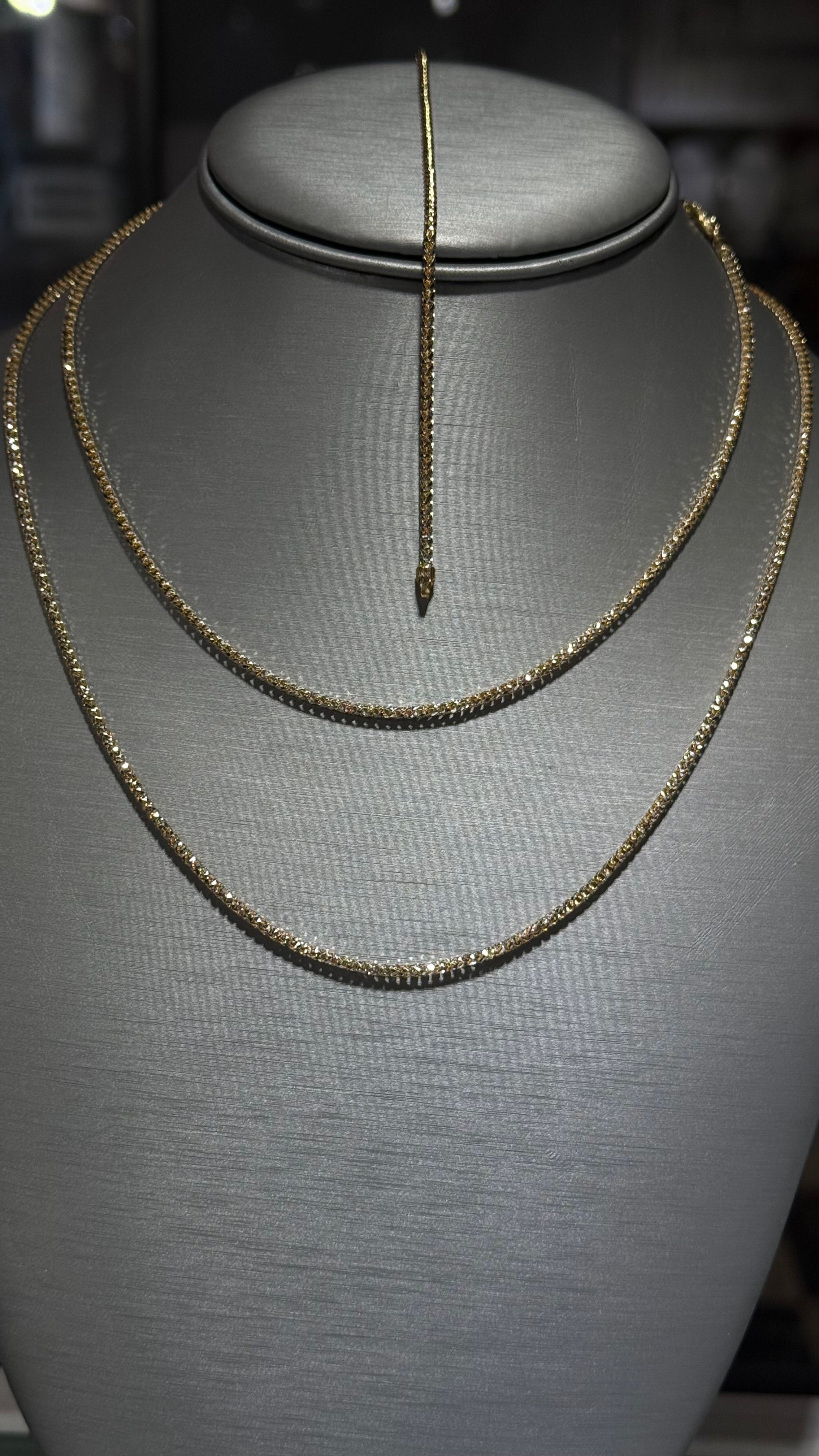 10k Solid Gold - 2mm Solid Franco Ice Chain