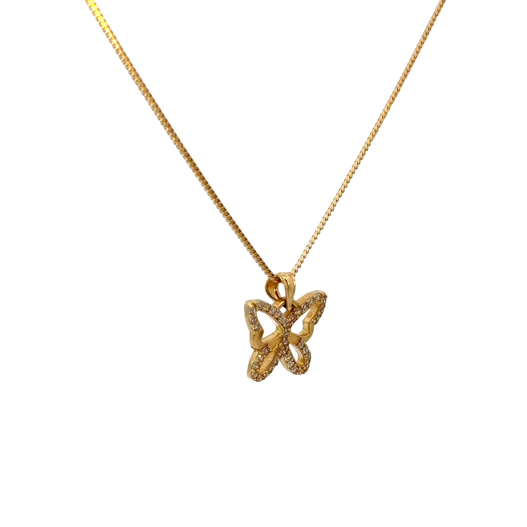 Gold Set -  10k Gold 1mm Solid Franco Chain + 14k Gold Pendant