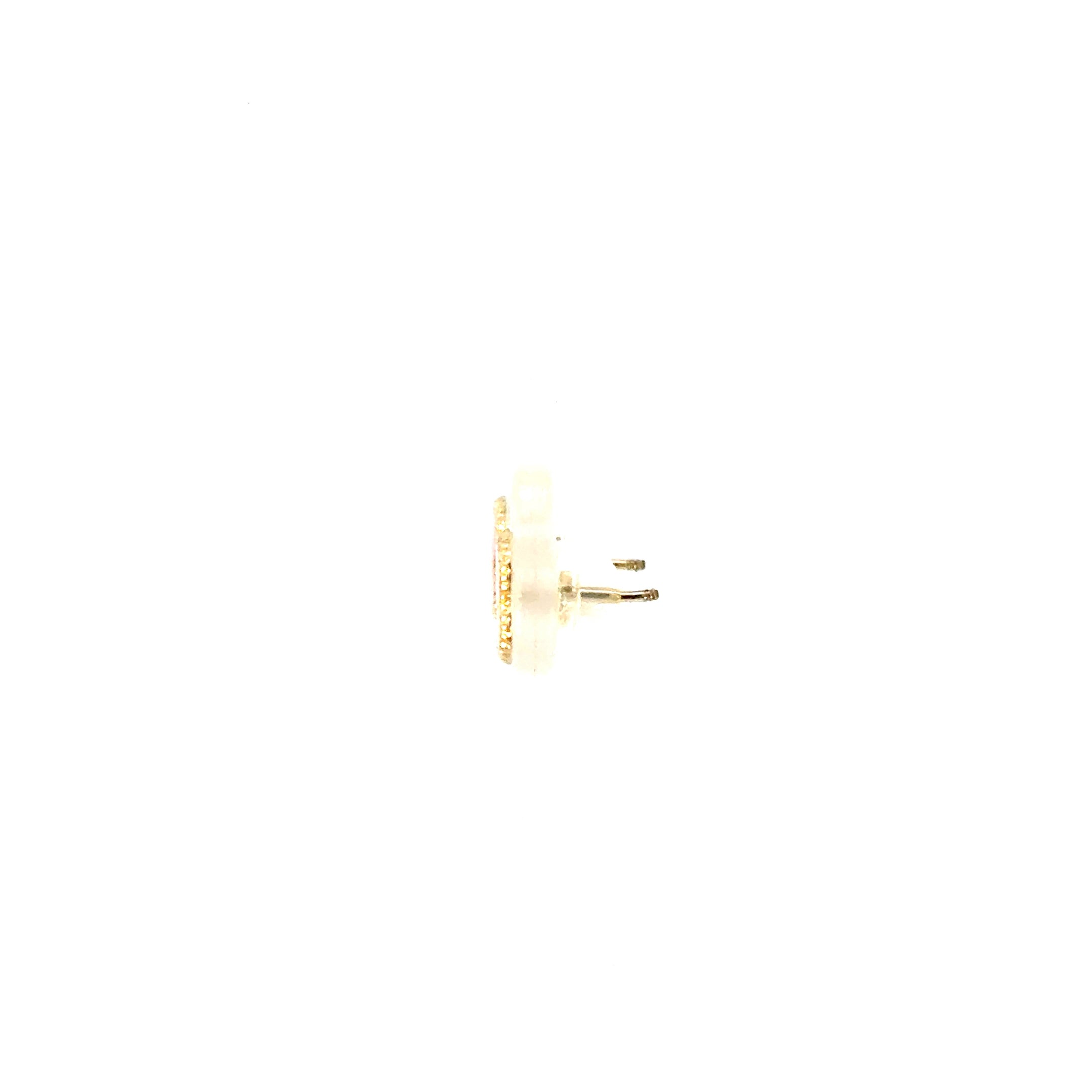 14k Gold - Pink Clover Studs