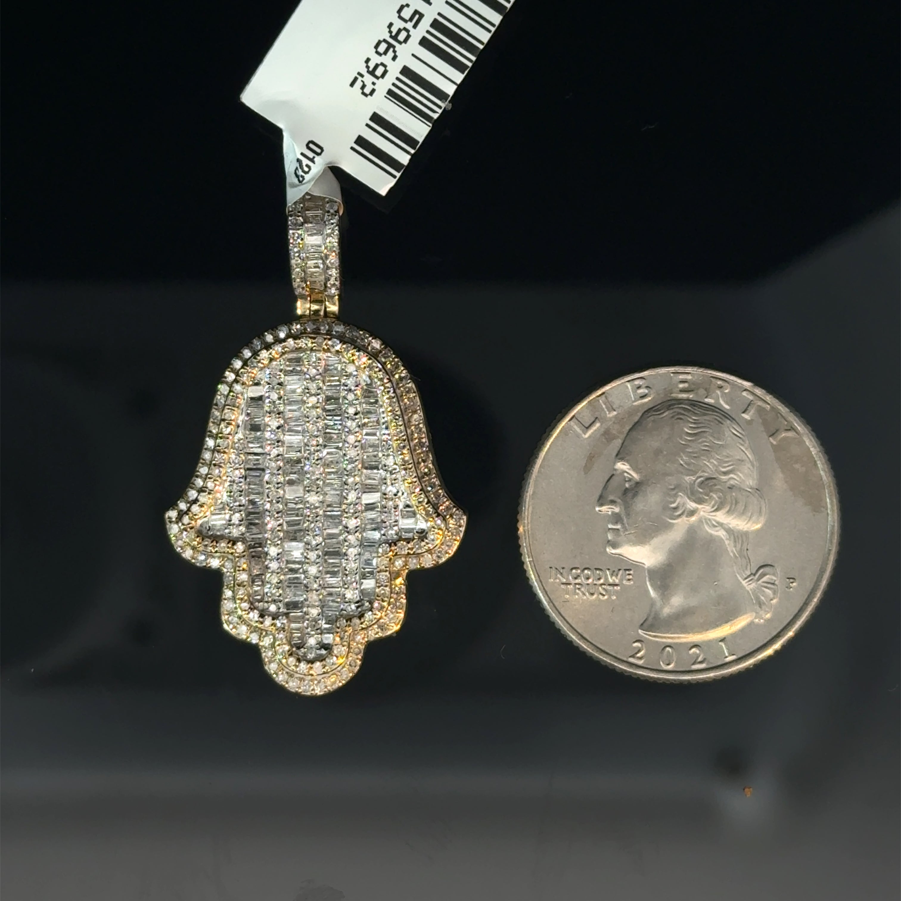 10k Gold & Diamonds - Hamsa Pendant