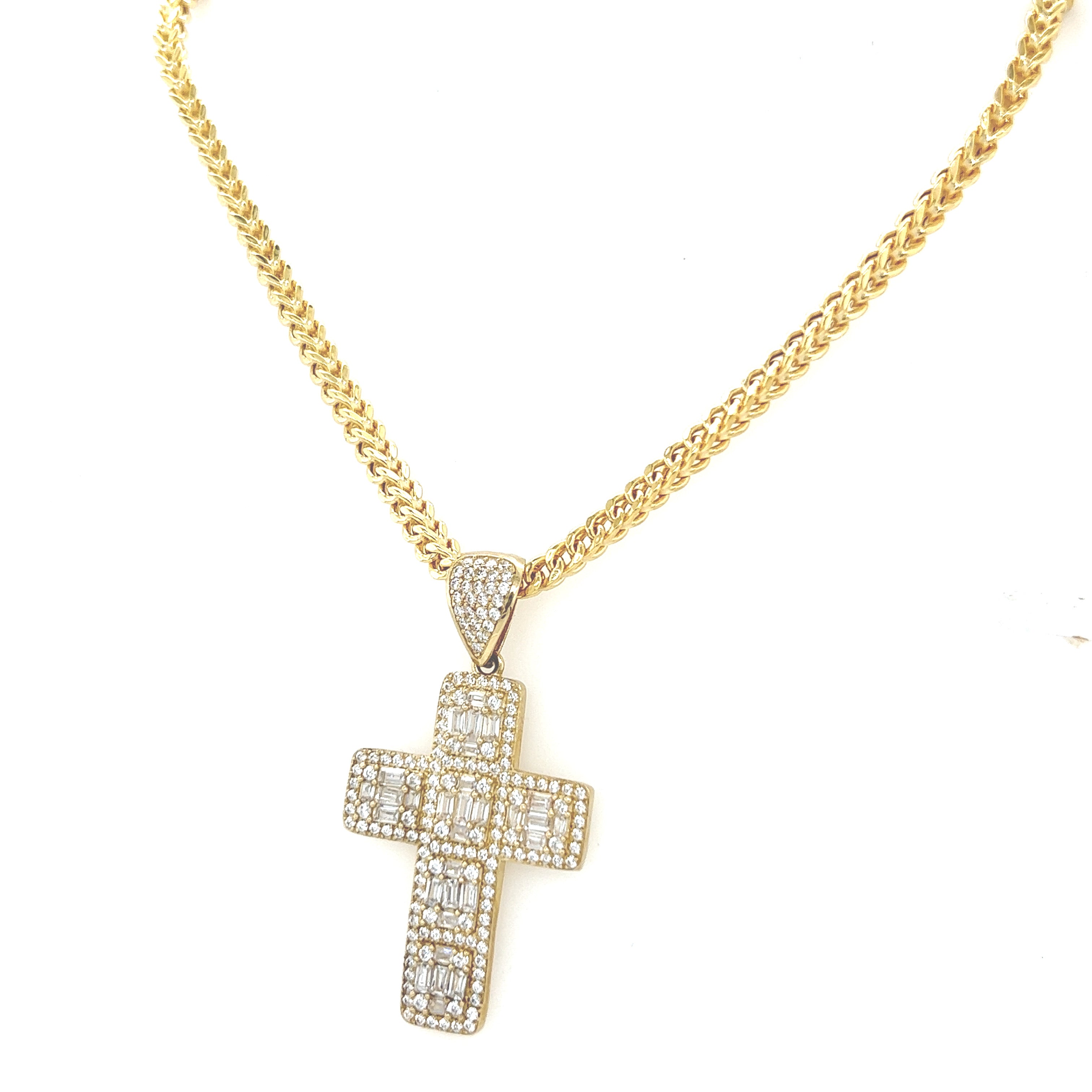 10k Gold Set: Franco 3mm + Cross