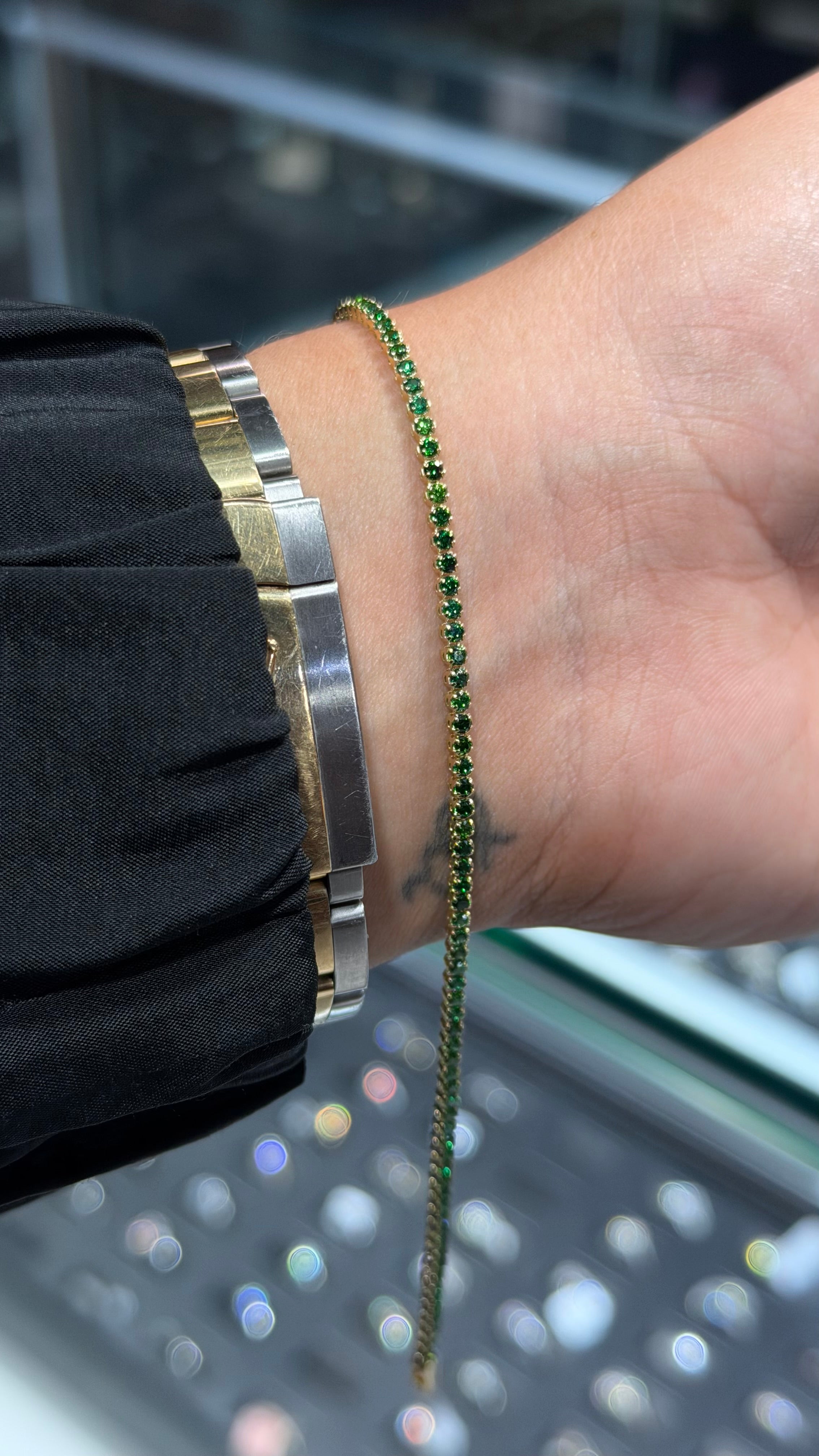 14k Gold - Emerald Tennis Bracelet