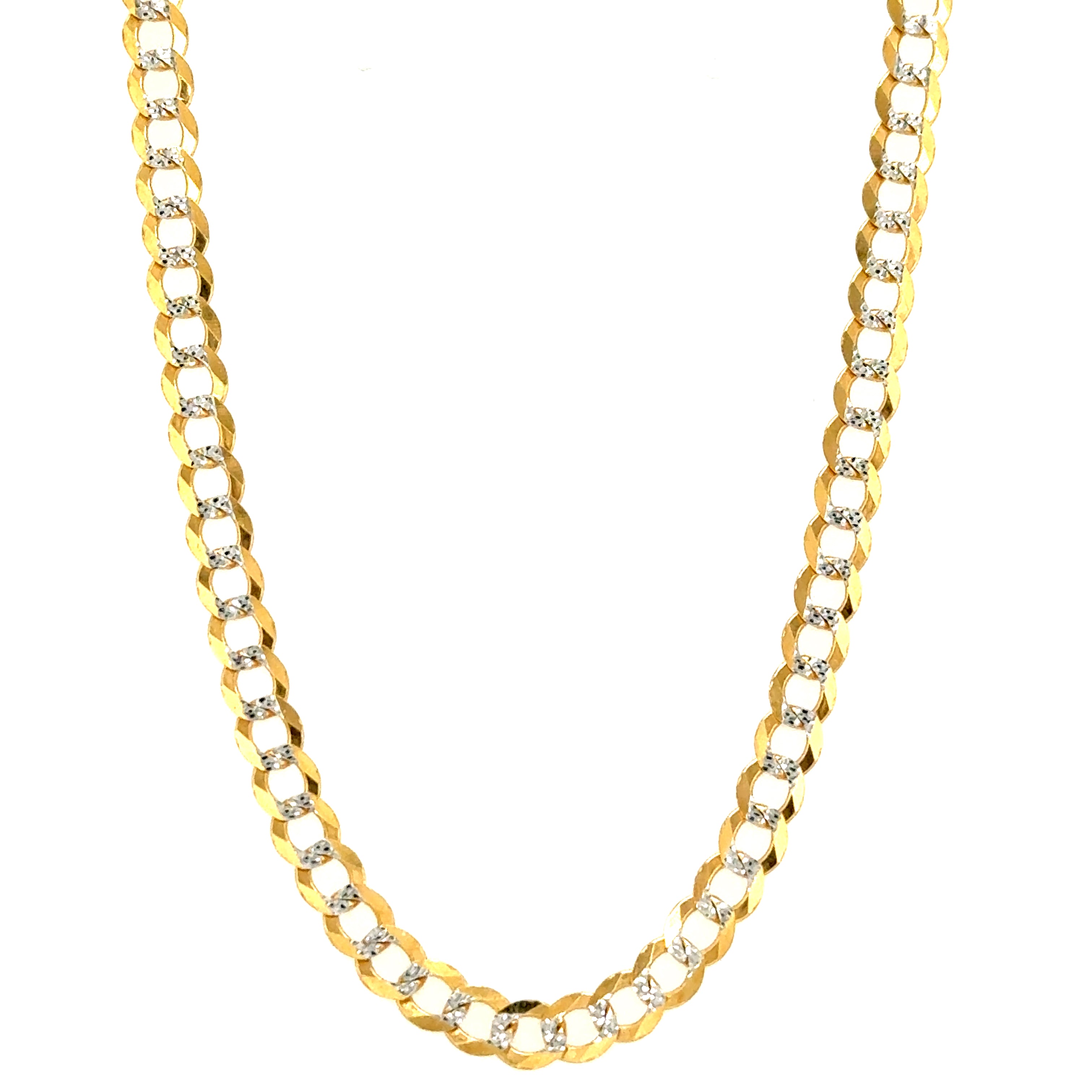 10k Solid Gold - 4.7mm 2 Tone Curb Link Chain