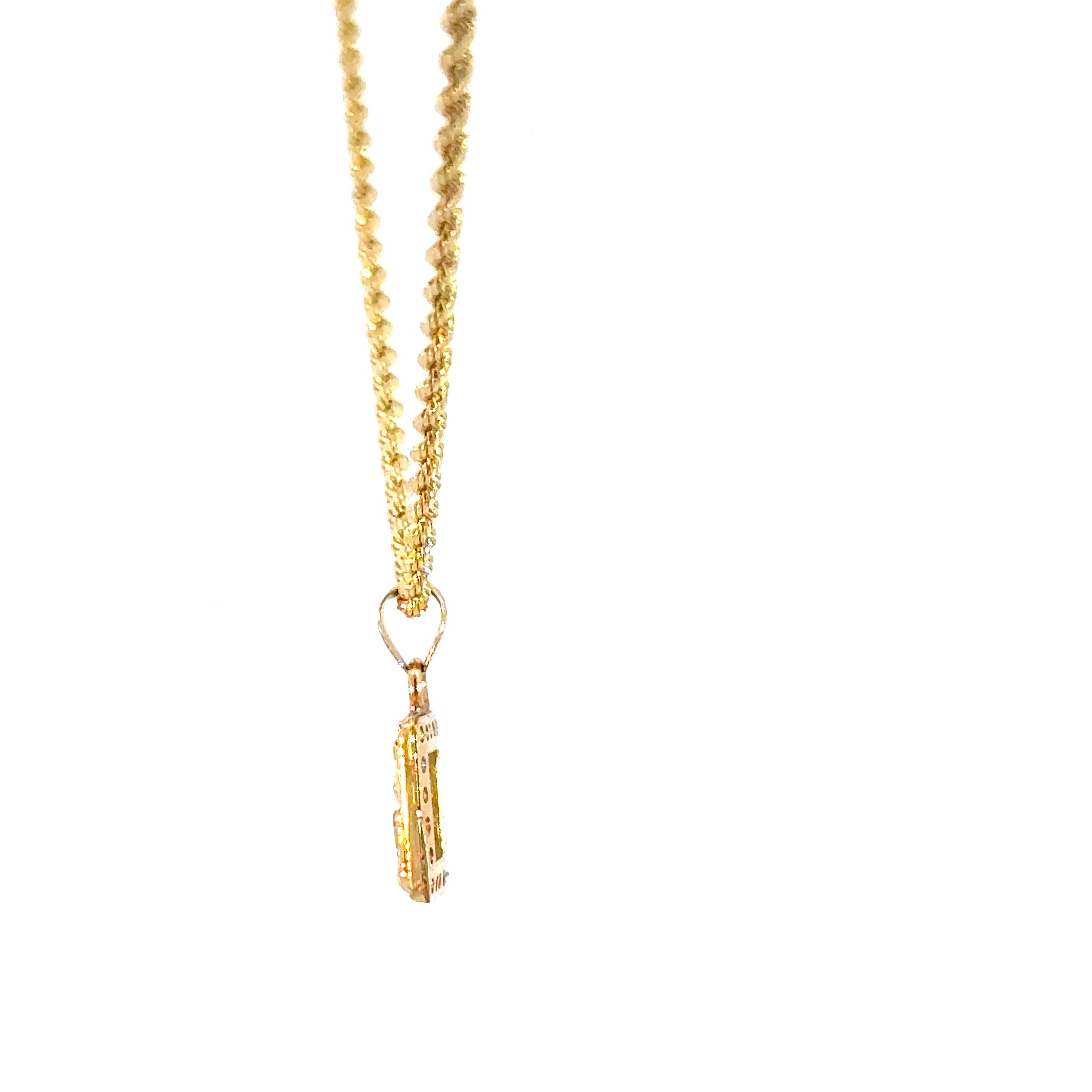 10k Gold Set - 2mm Rope Chain + Pendant