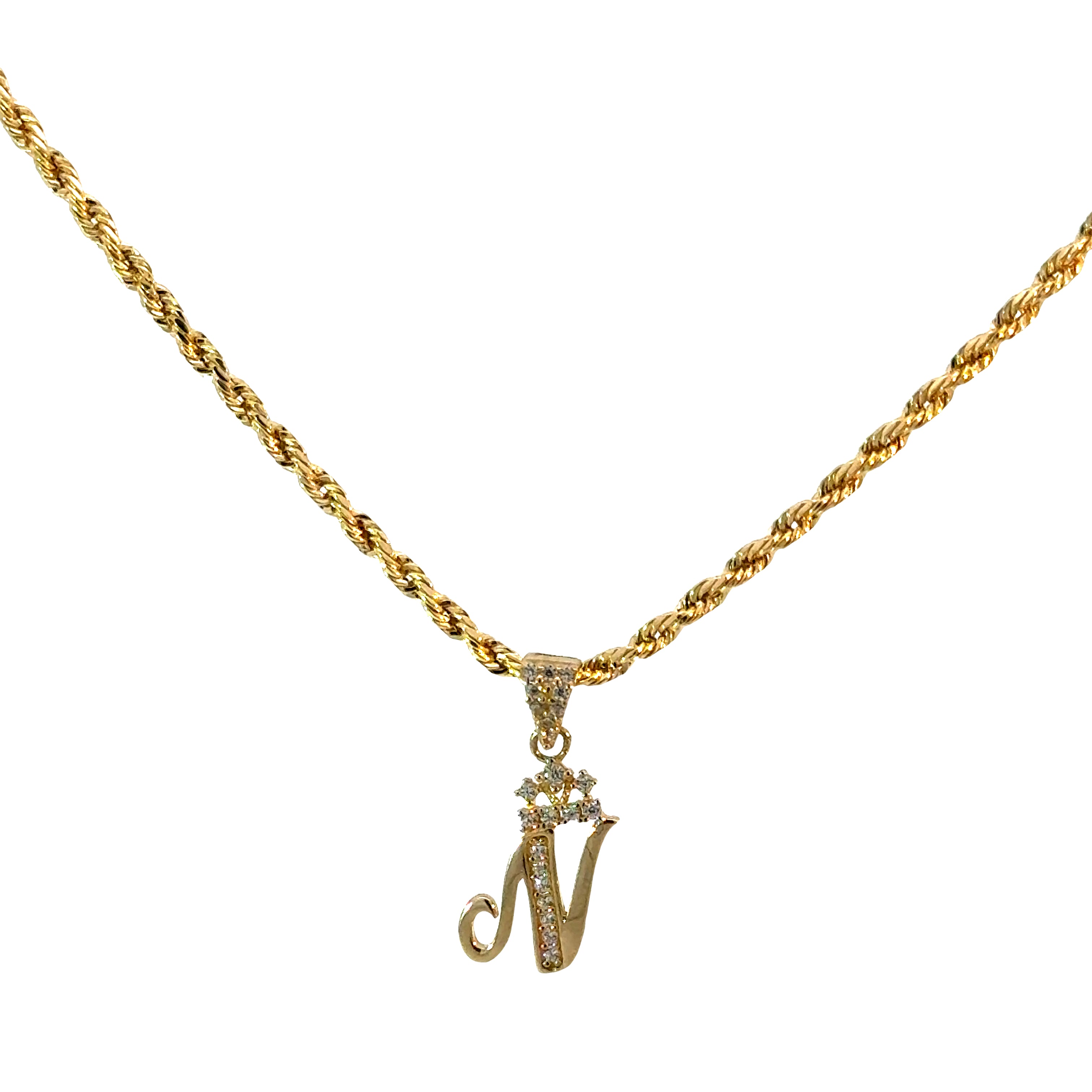 10k Gold Set - 2.3mm Rope Chain + Initial