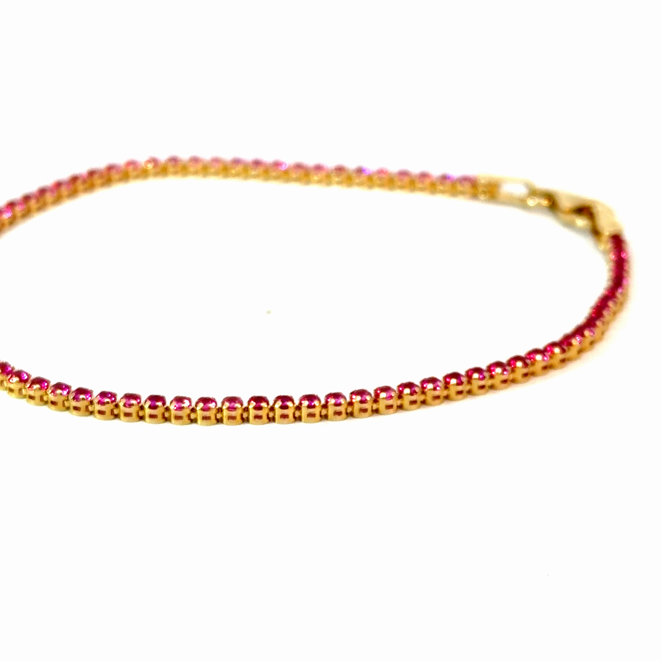 14k Gold - Fuchsia Tennis Bracelet