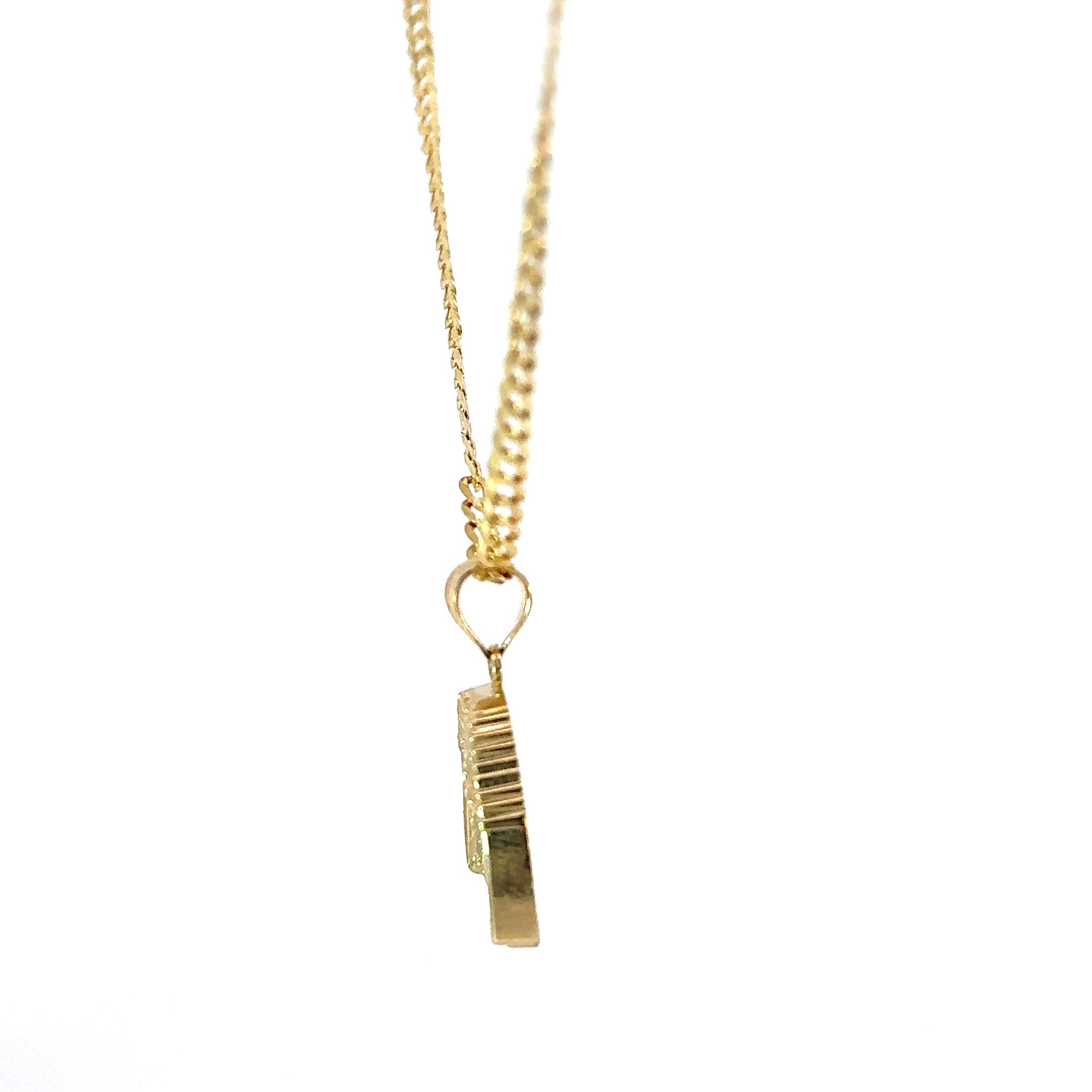 10k Gold Set - 3mm Solid Flat Cuban Chain + Pendant