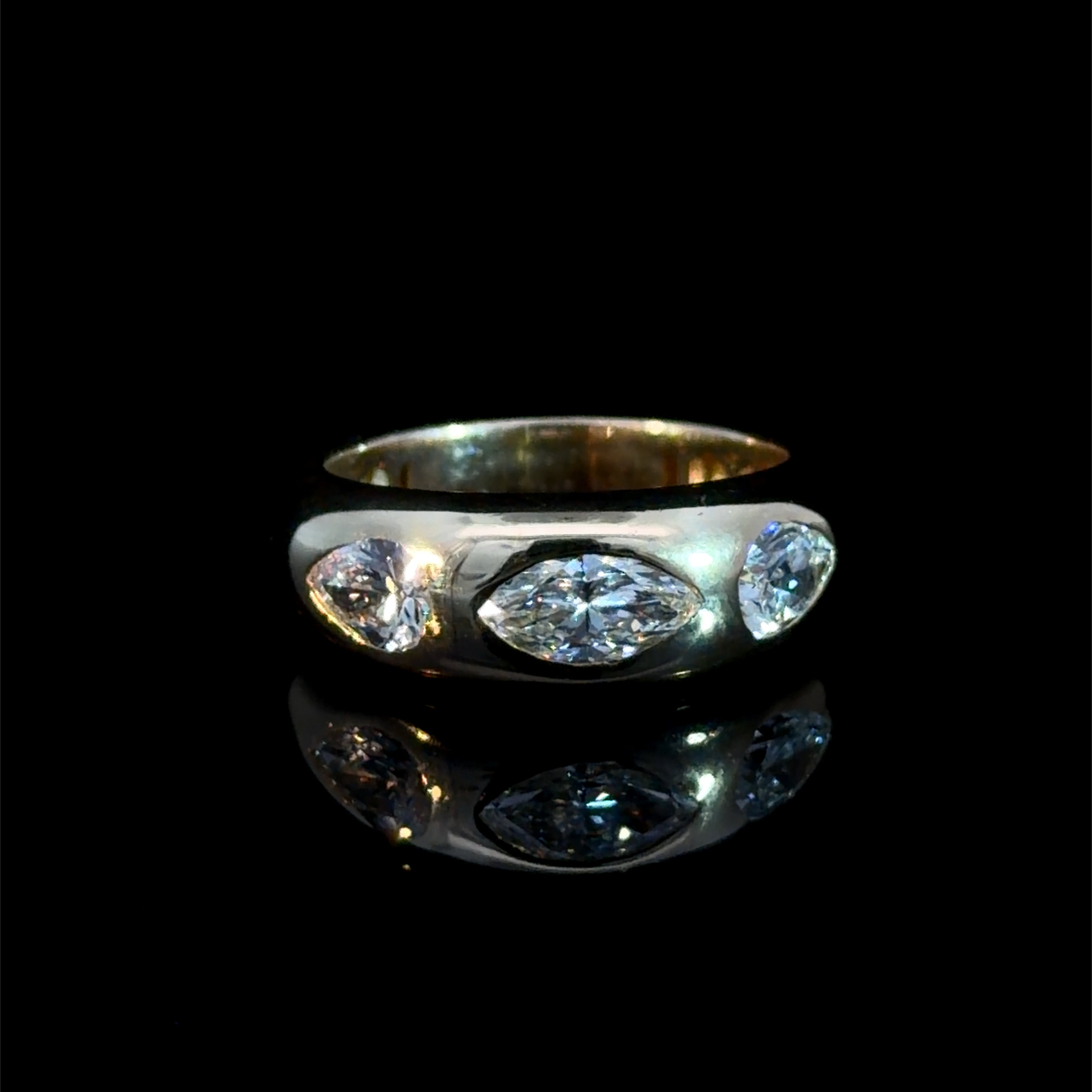 1.20cttw Marquise & Pear Cut Lab Diamond Dome Band