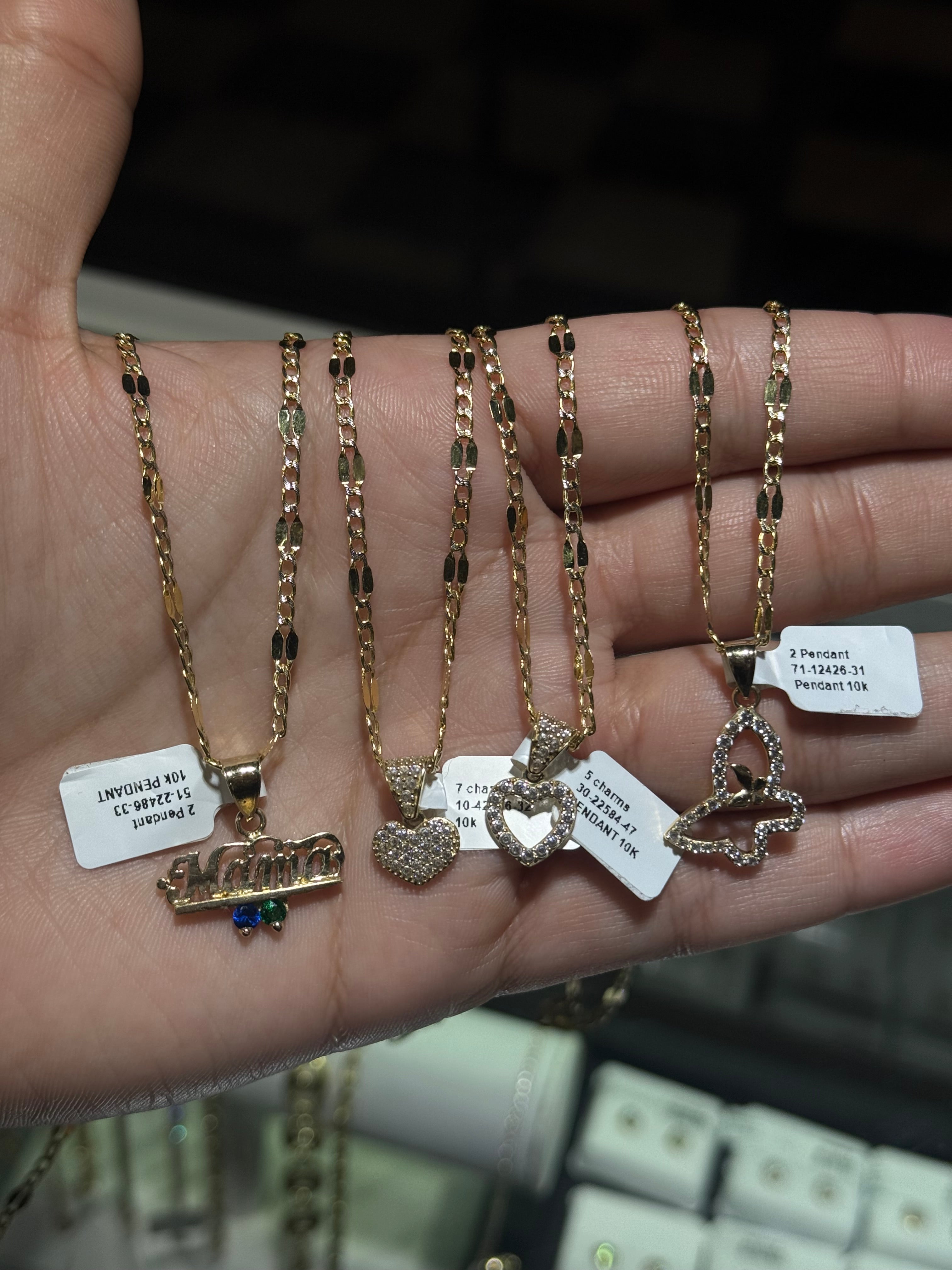 10k Gold Set - 3mm Fancy Chain + Pendant