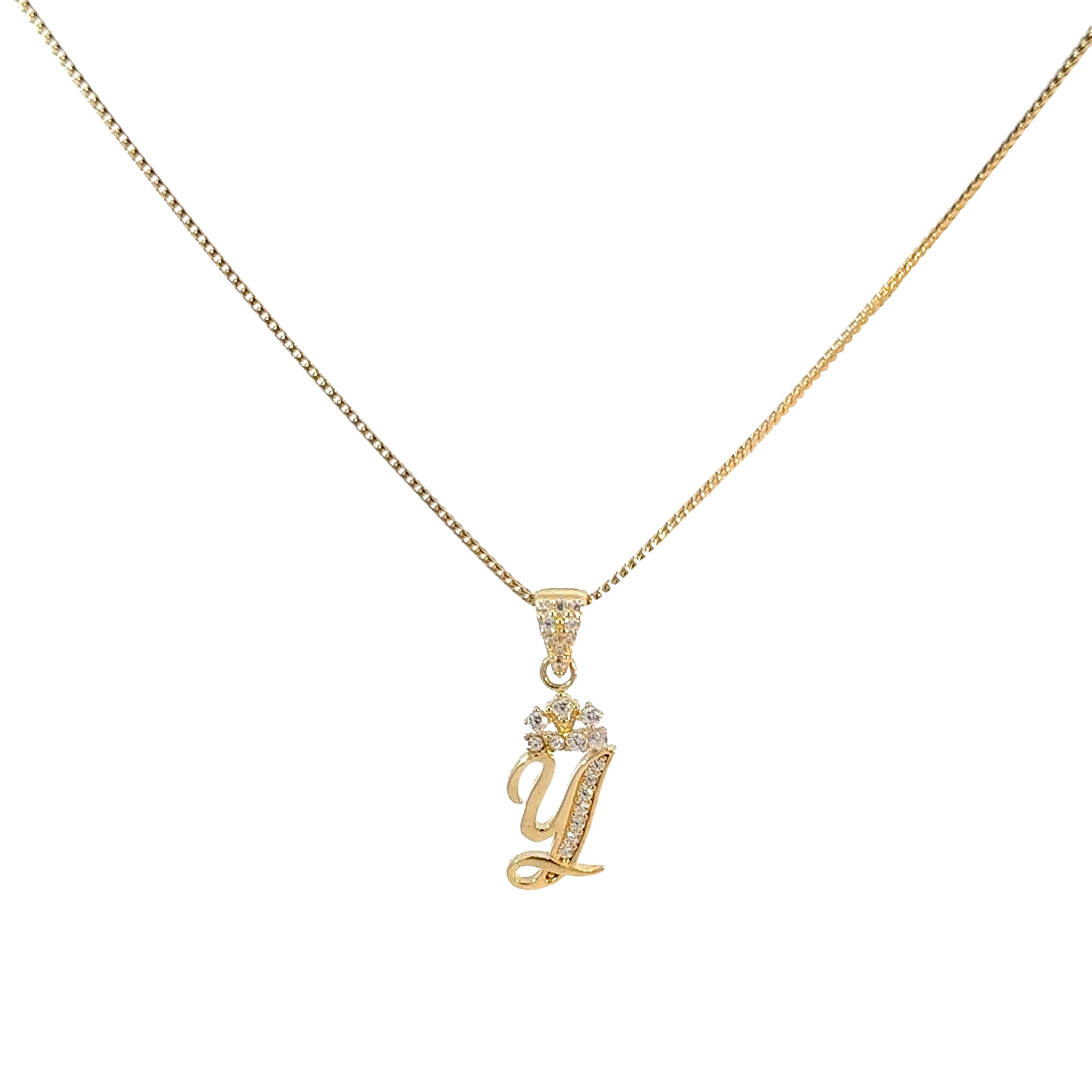 10k Gold Set - 1mm Solid Franco Chain + Initial