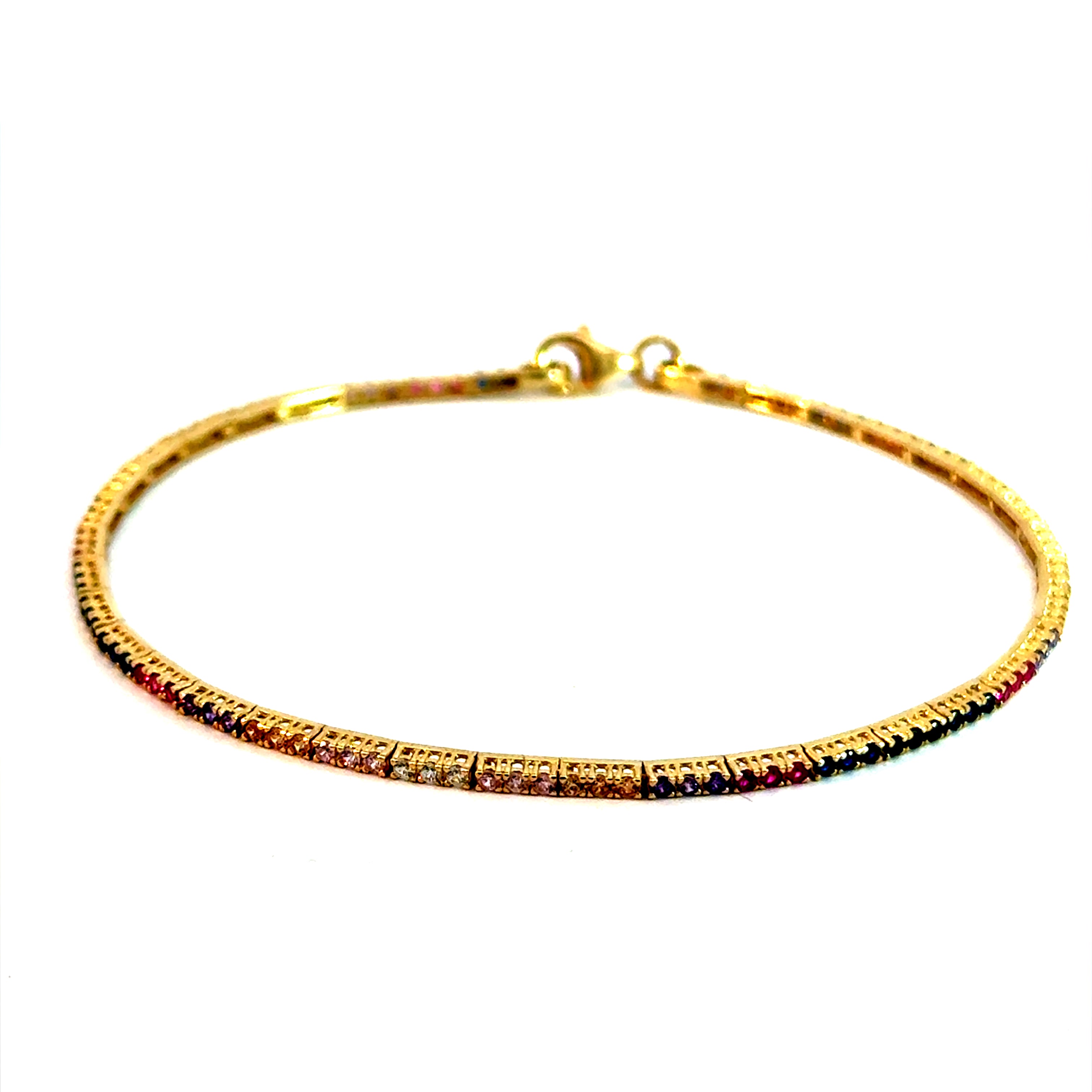 14k Gold - Multicolor Tennis Bracelet