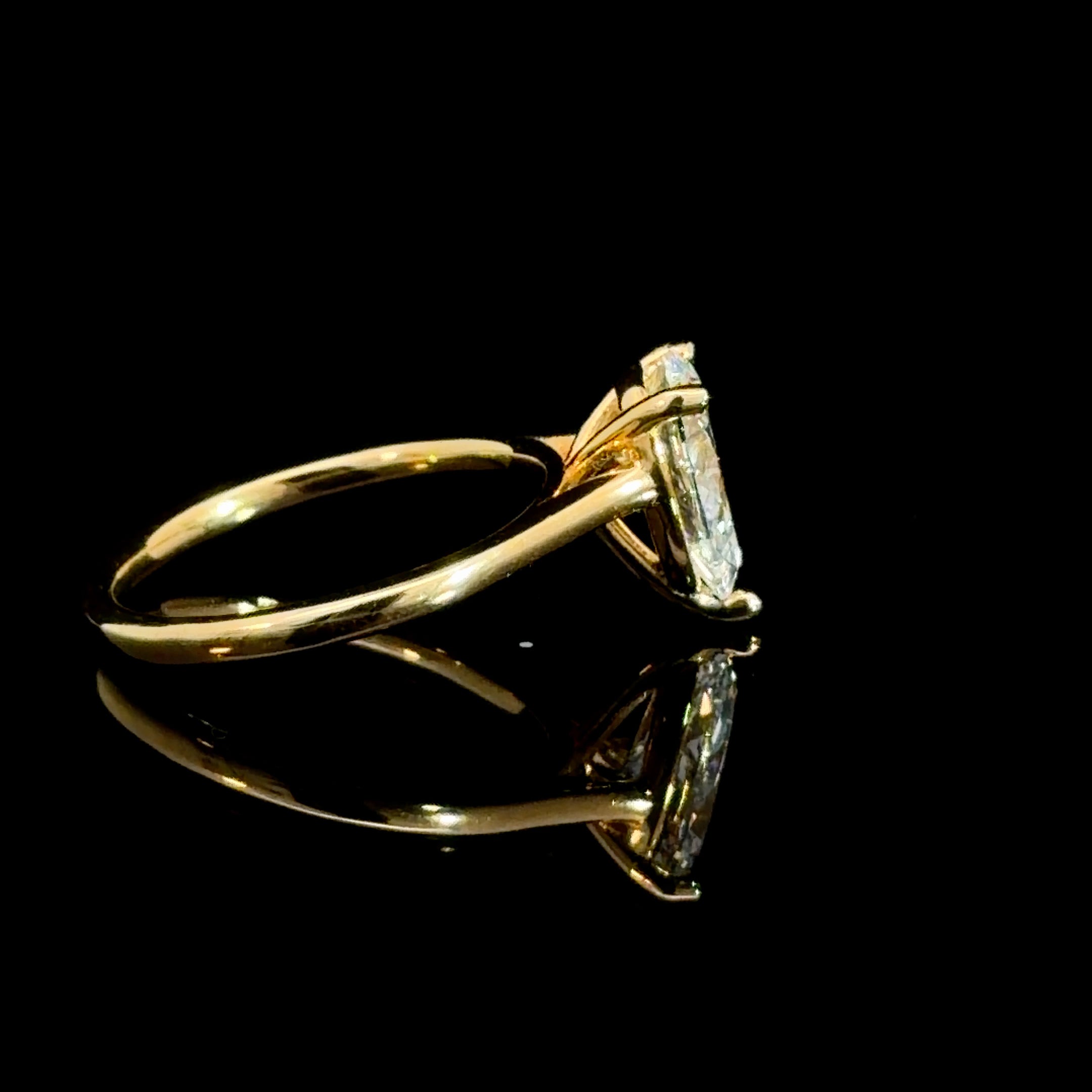 1.58 Pear Cut Lab Diamond Solitaire Ring