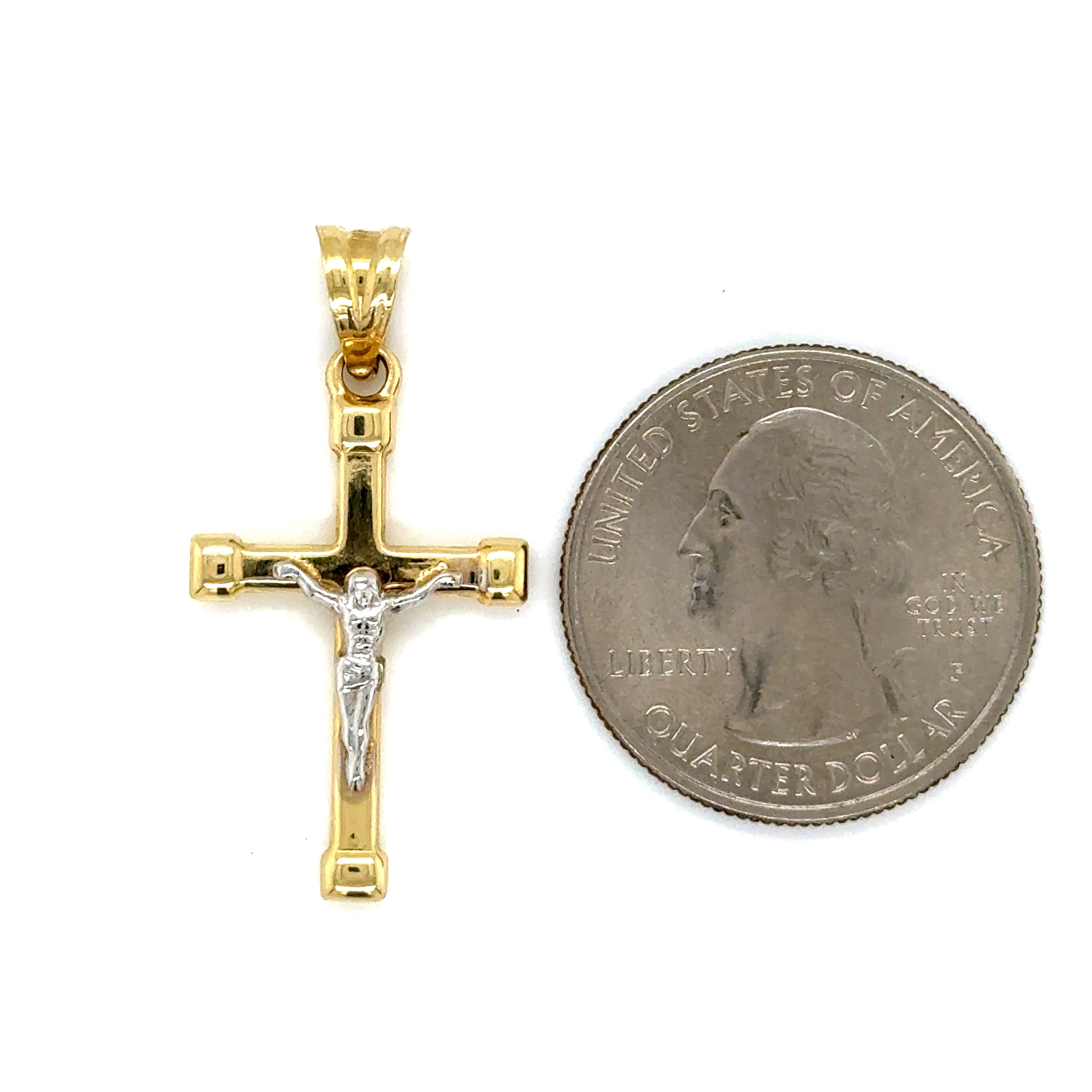 14k Gold - 2-Tone Cross Pendant