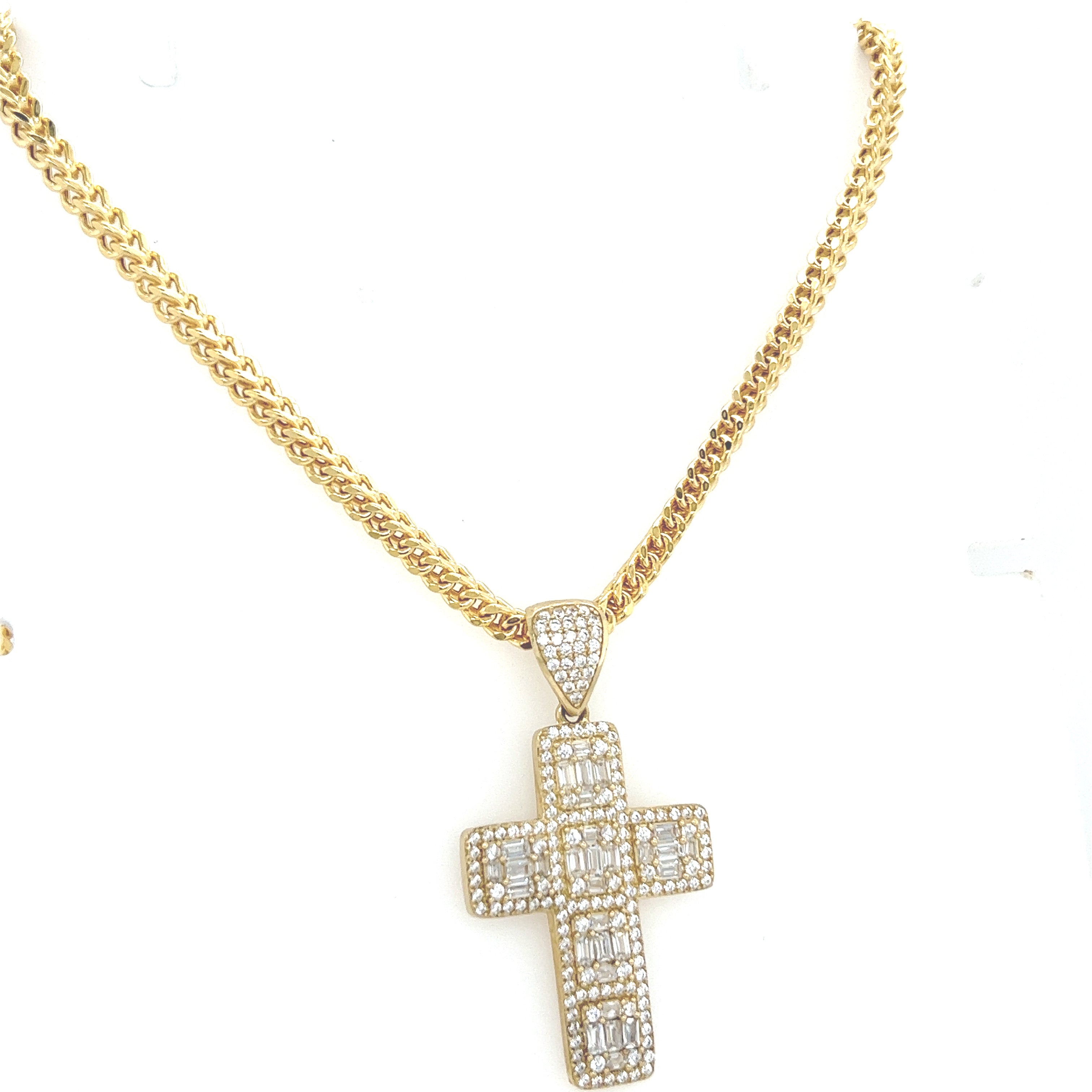 10k Gold Set: Franco 3mm + Cross