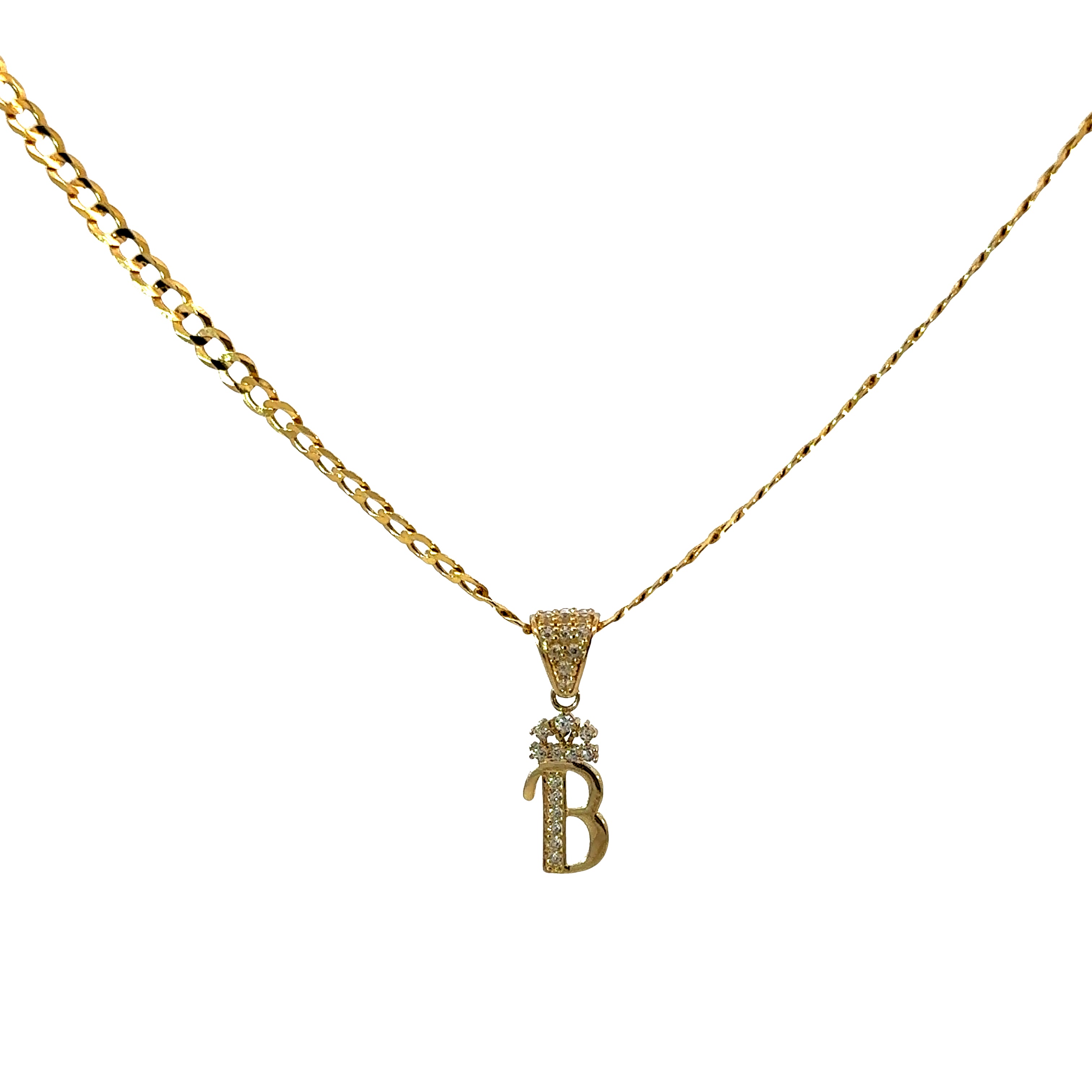 10k Gold Set - 3mm Solid Flat Cuban Chain + Initial