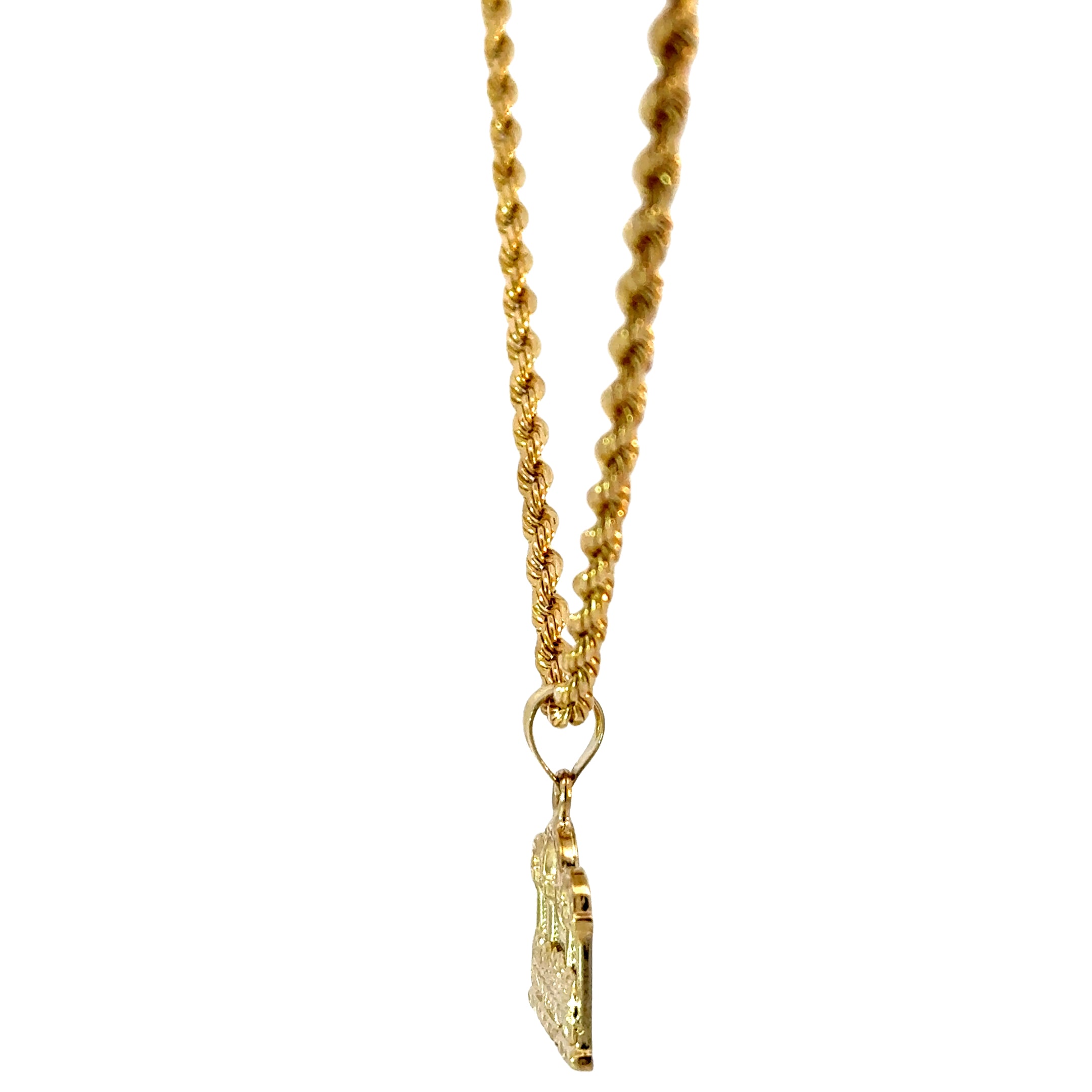 10k Gold Set -  3mm Rope Chain + Pendant