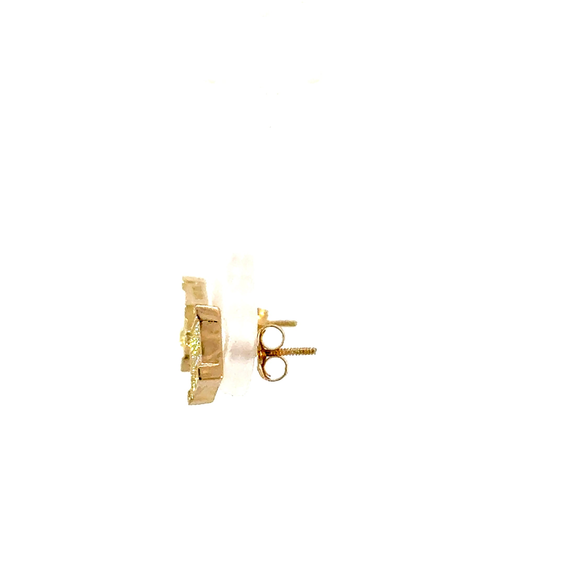 14k Gold - Cz Square Studs