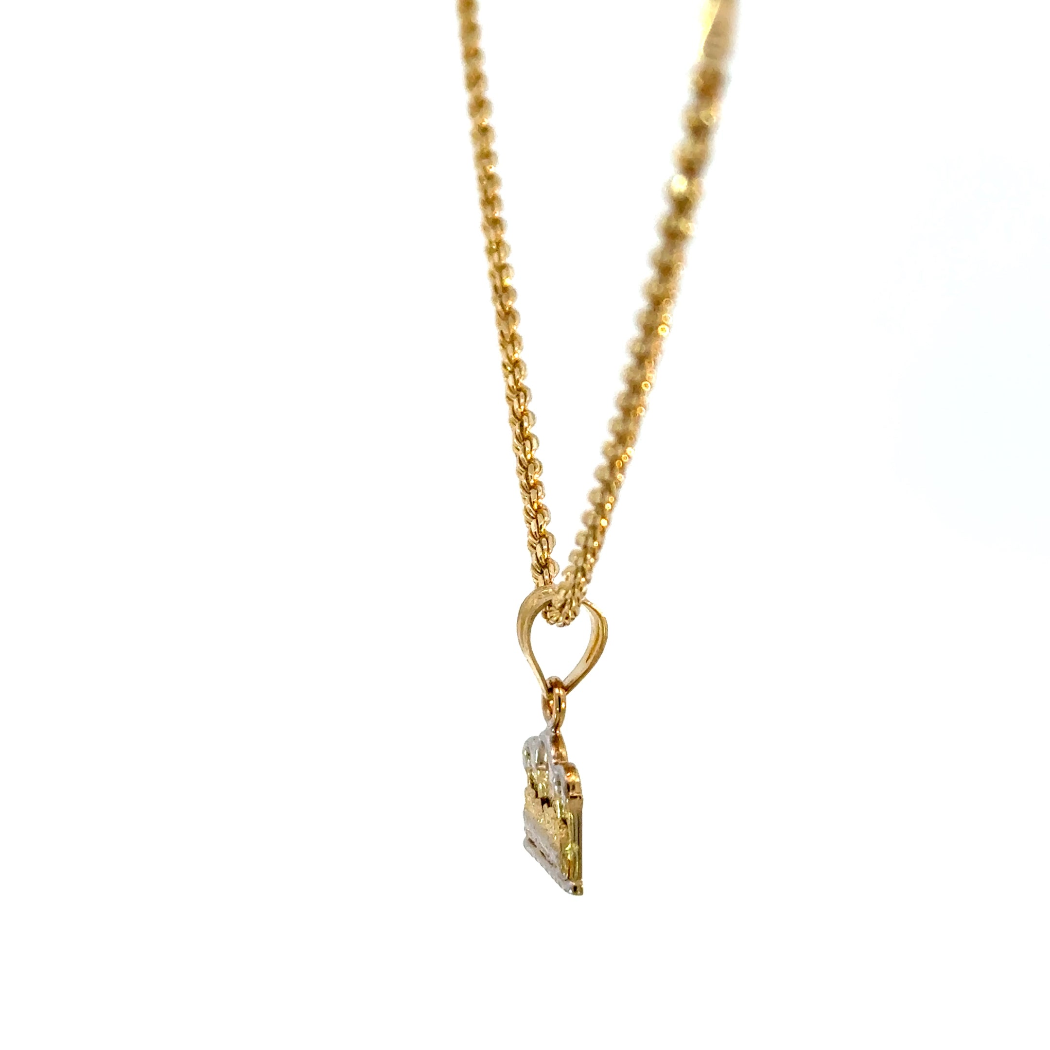 10k Gold Set - 2mm Rope Chain + Pendant