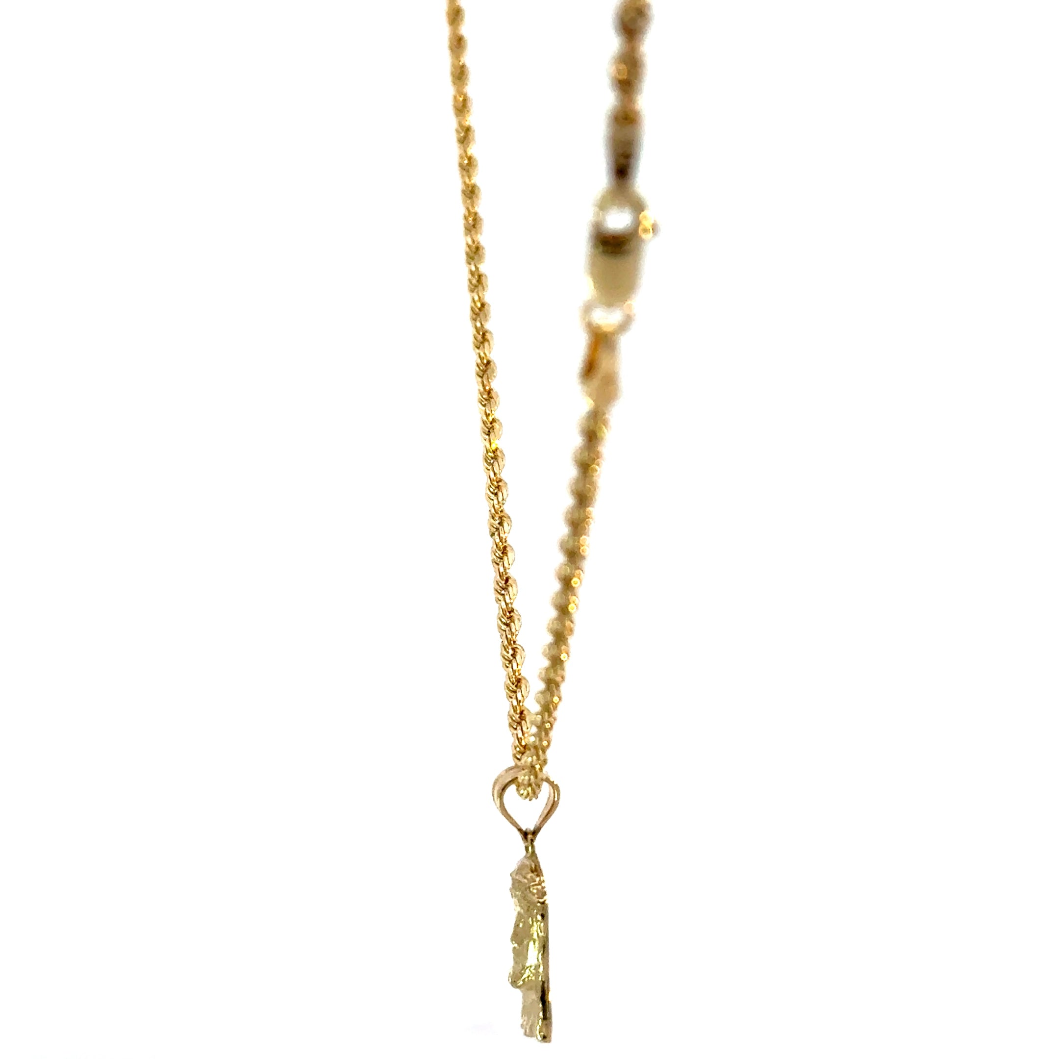 10k Gold Set - 2mm Rope Chain + Pendant