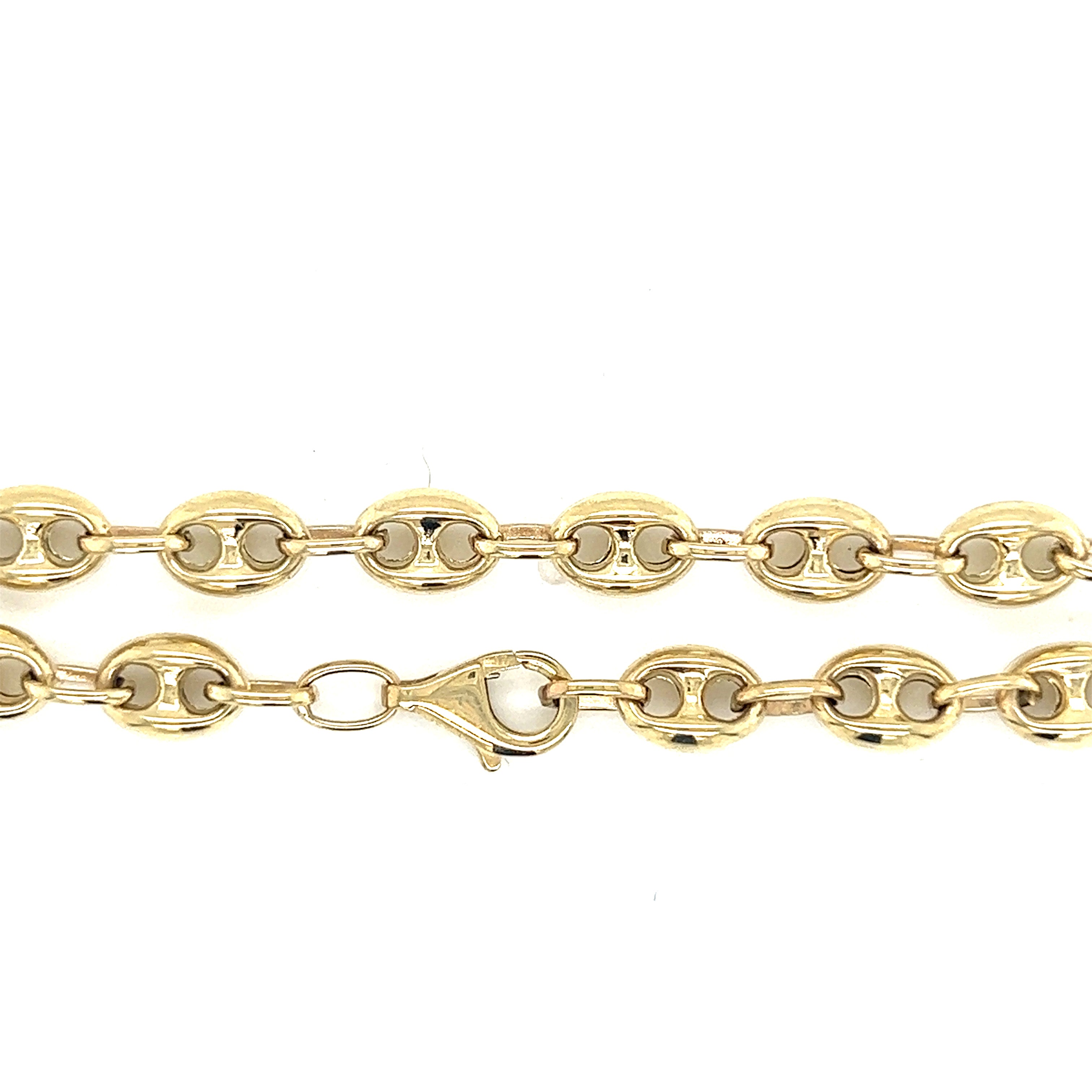 10k Gold - 6mm Puff Mariner Bracelet