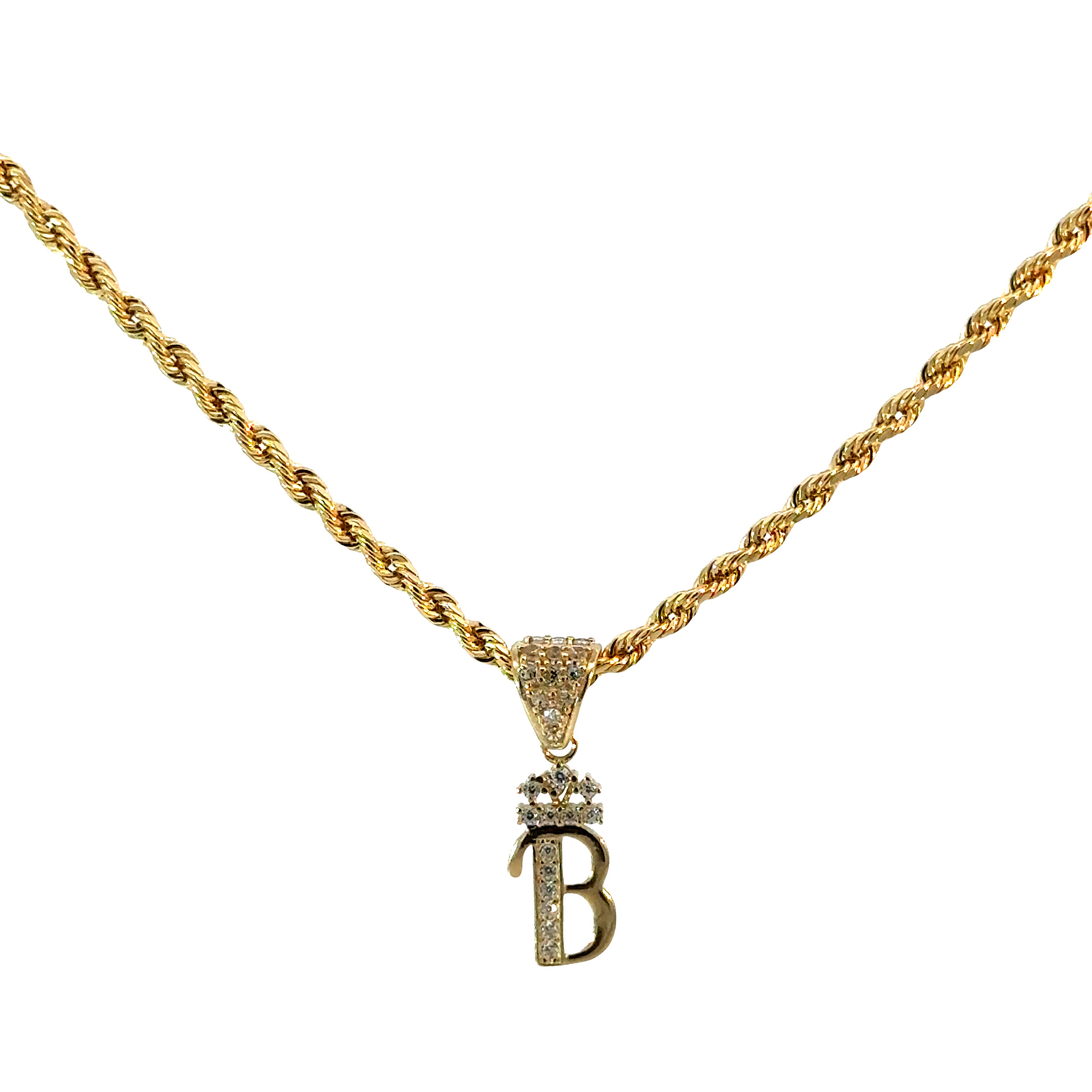 10k Gold Set - 2.3mm Rope Chain + Initial