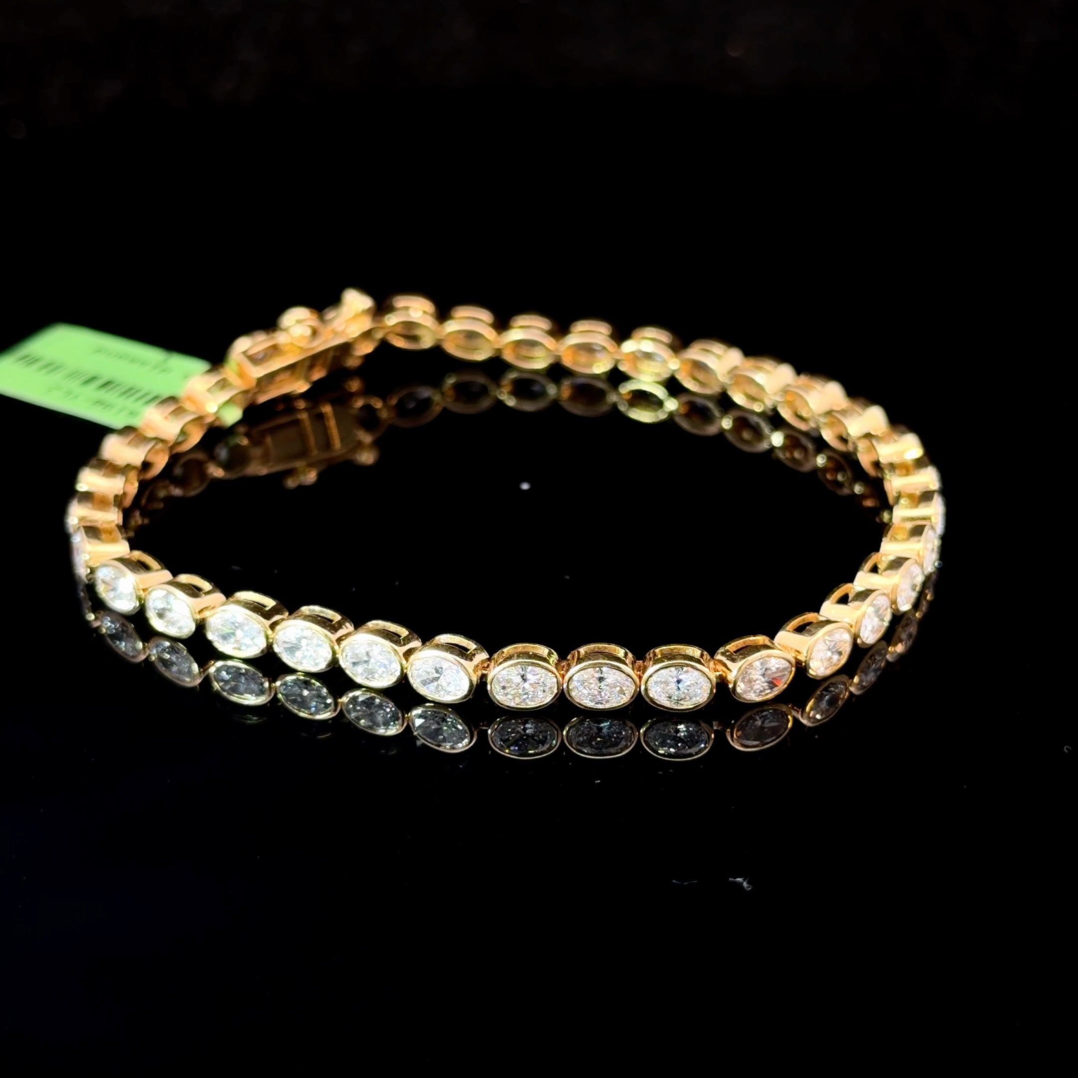 5.25ct Oval Cut Bezel Set Tennis Bracelet
