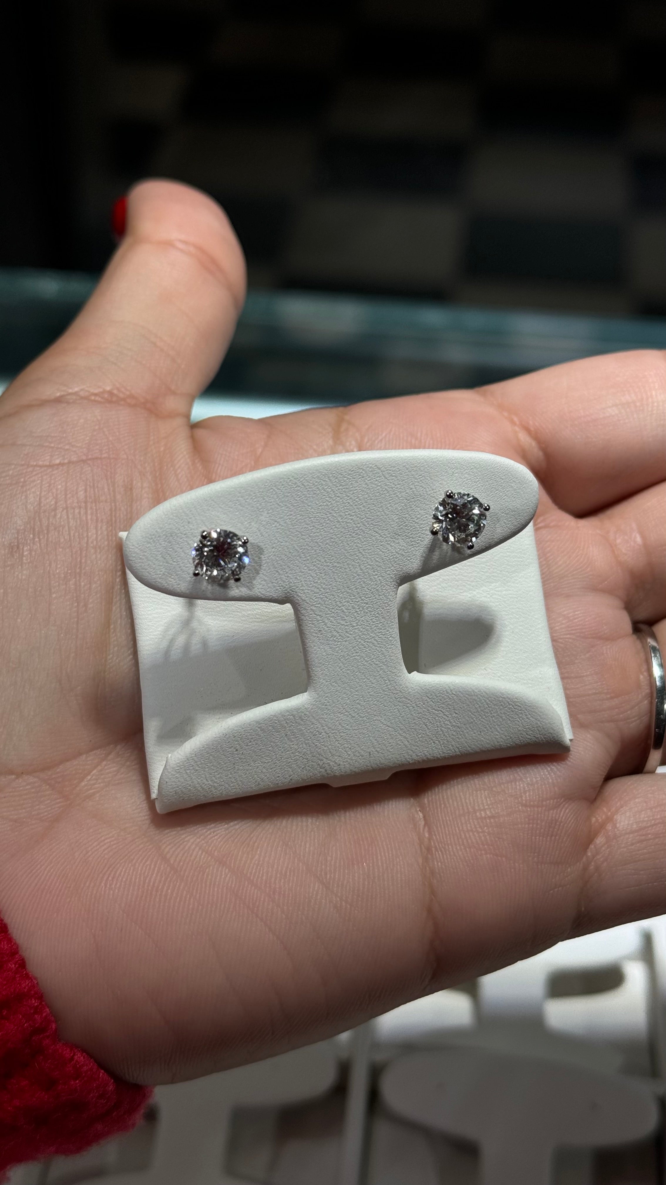 2.50CTW Round Lab Diamond Studs
