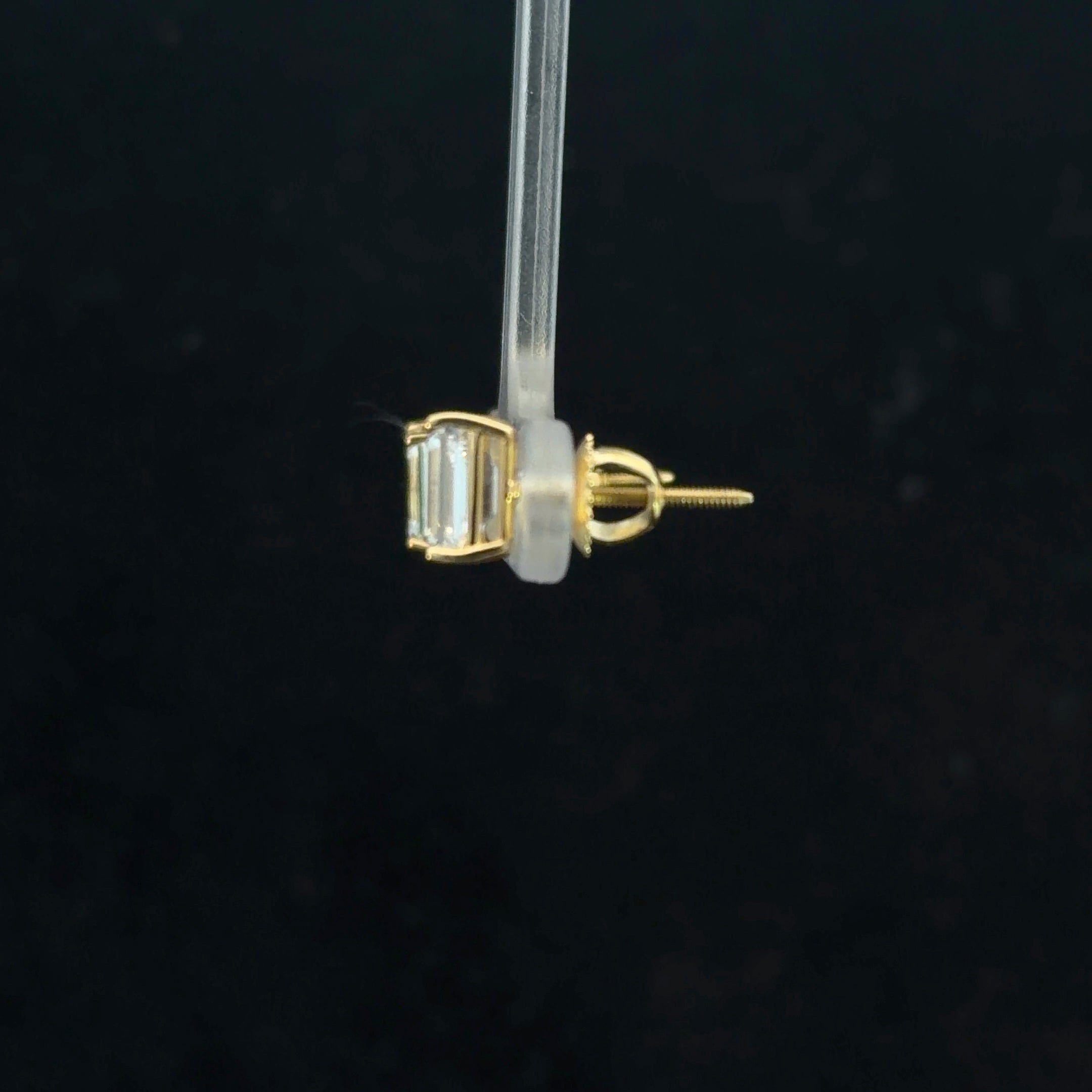 2.18CTW Emerald Cut Lab Diamond Studs - 14k Gold
